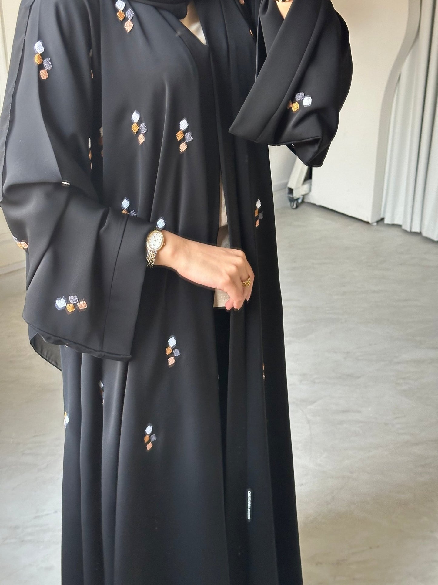 C 0663 Black Embroidered Abaya