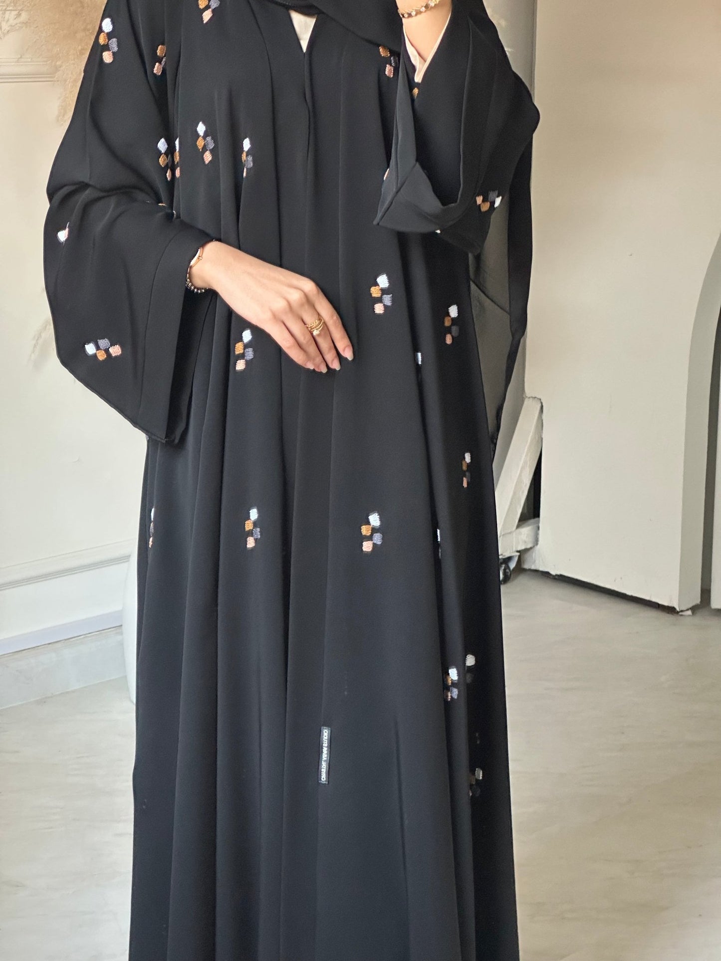 C 0663 Black Embroidered Abaya