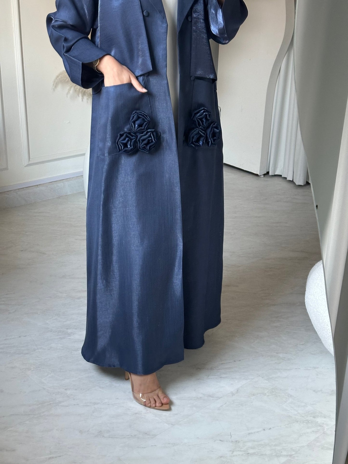 C 0669 Navy Blue Coat Abaya