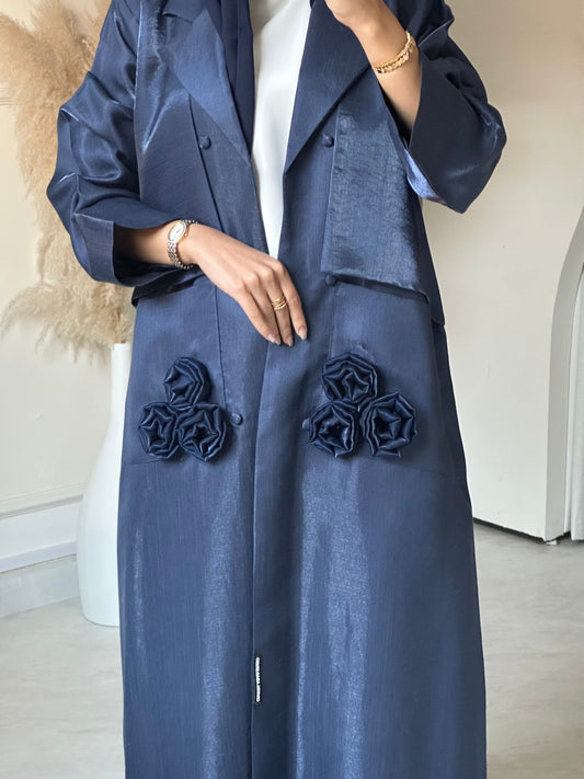 C 0669 Navy Blue Coat Abaya