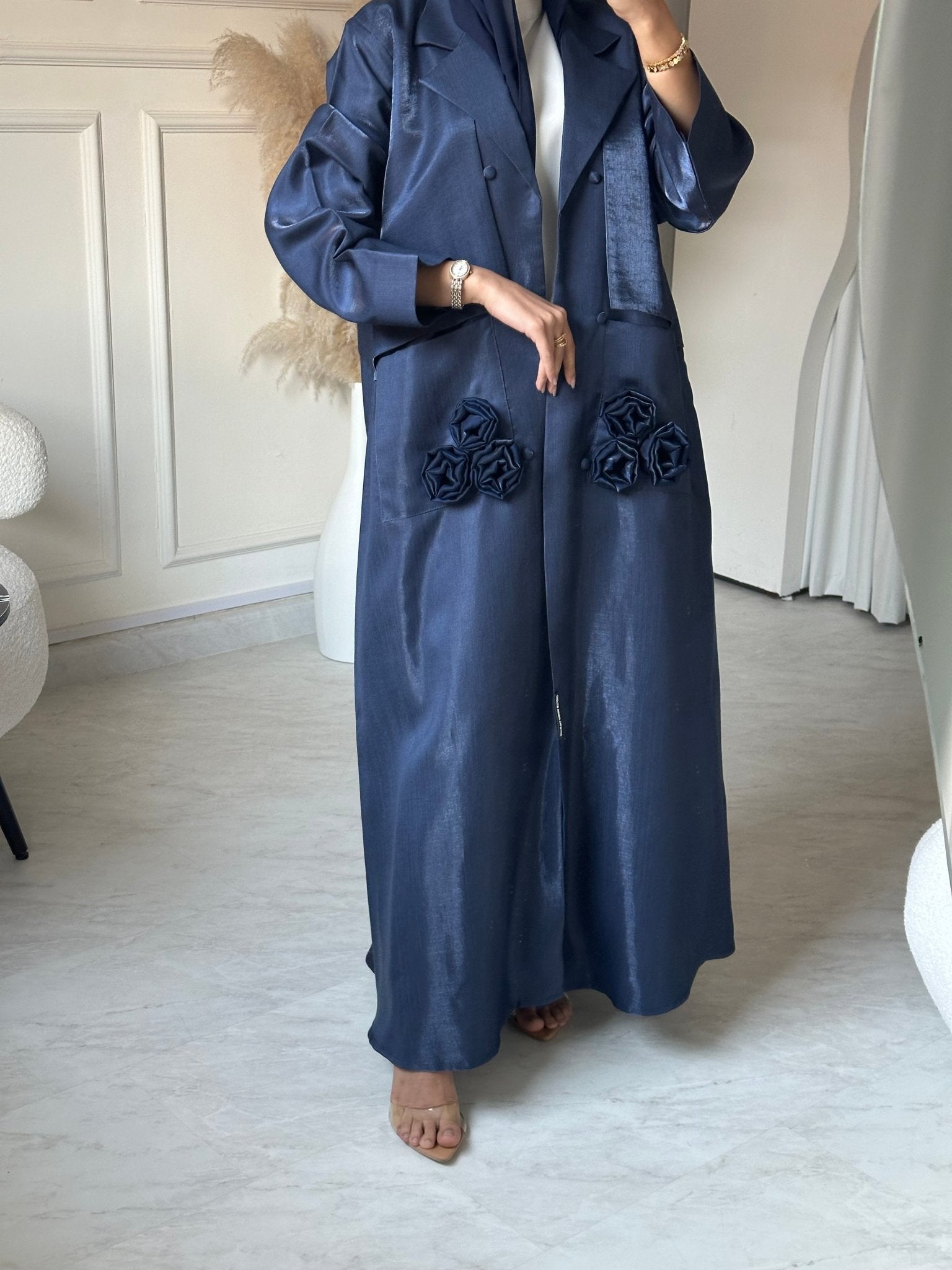 C 0669 Navy Blue Coat Abaya