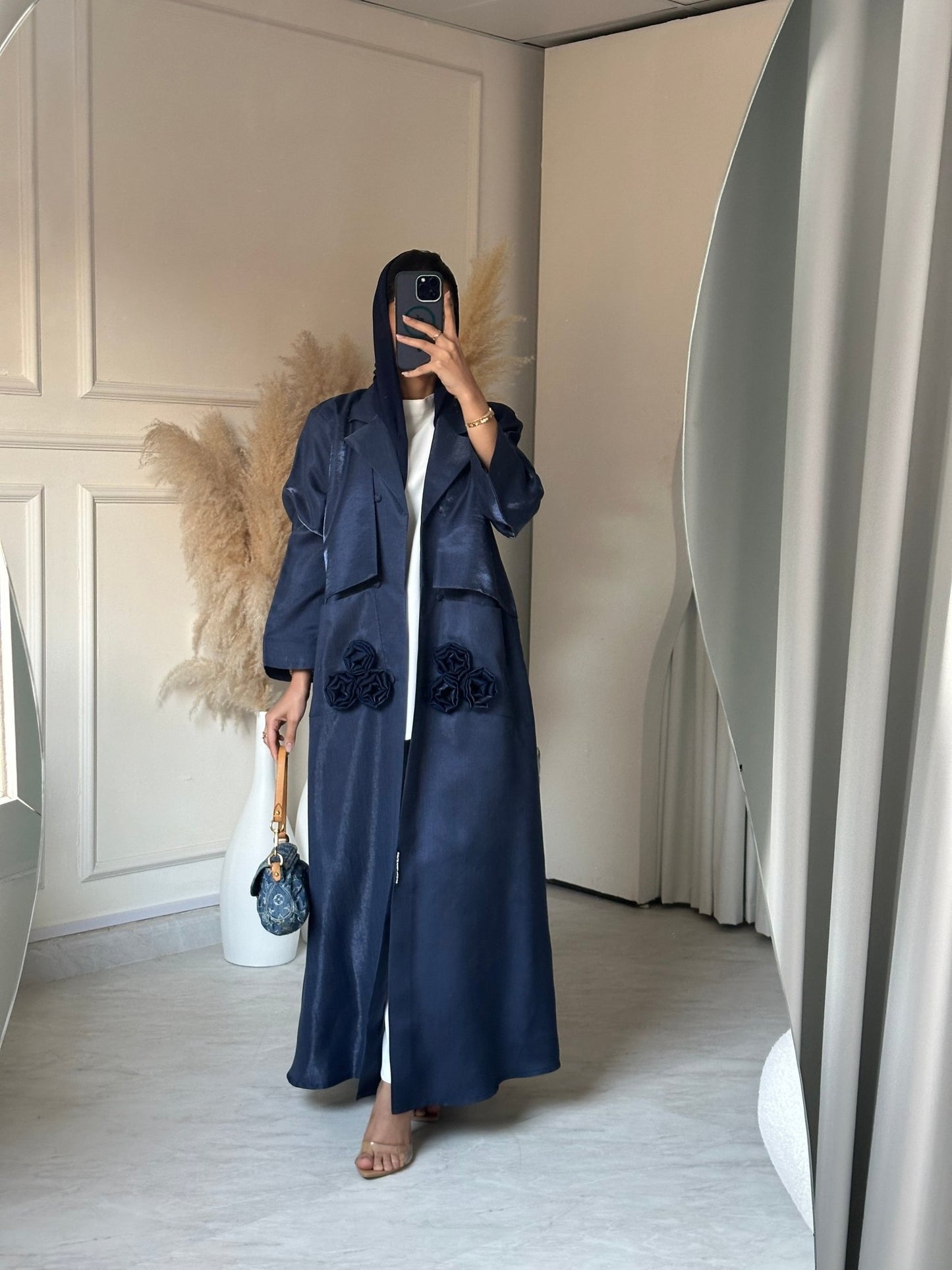 C 0669 Navy Blue Coat Abaya