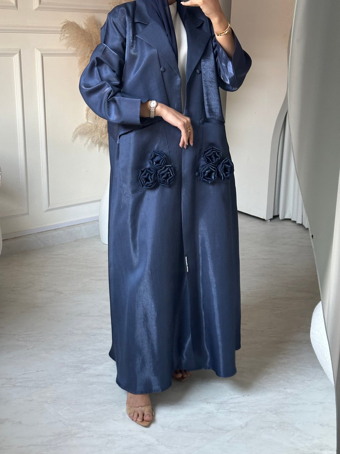 C 0669 Navy Blue Coat Abaya