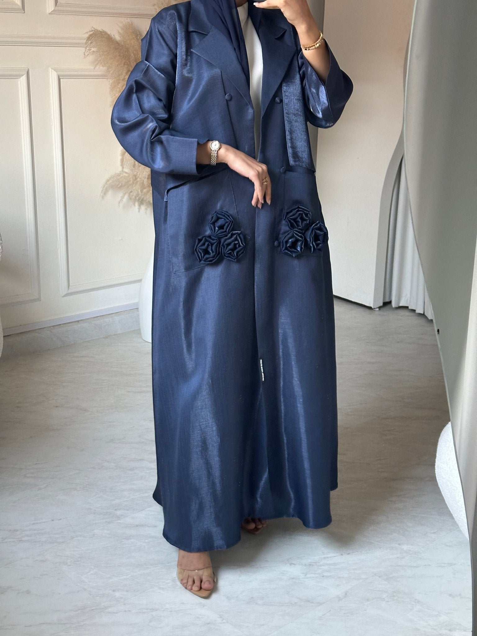 C 0669 Navy Blue Coat Abaya