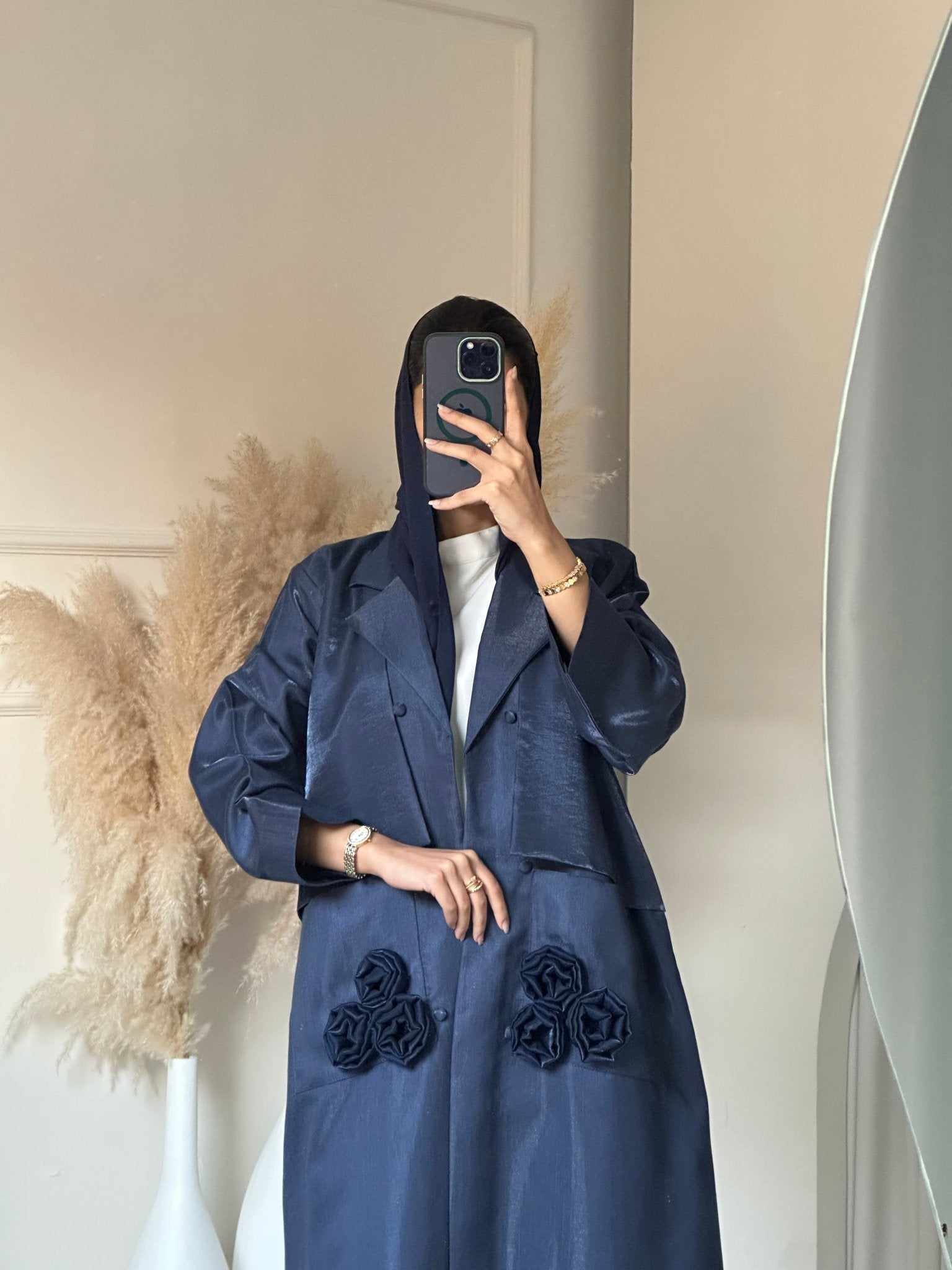 C 0669 Navy Blue Coat Abaya