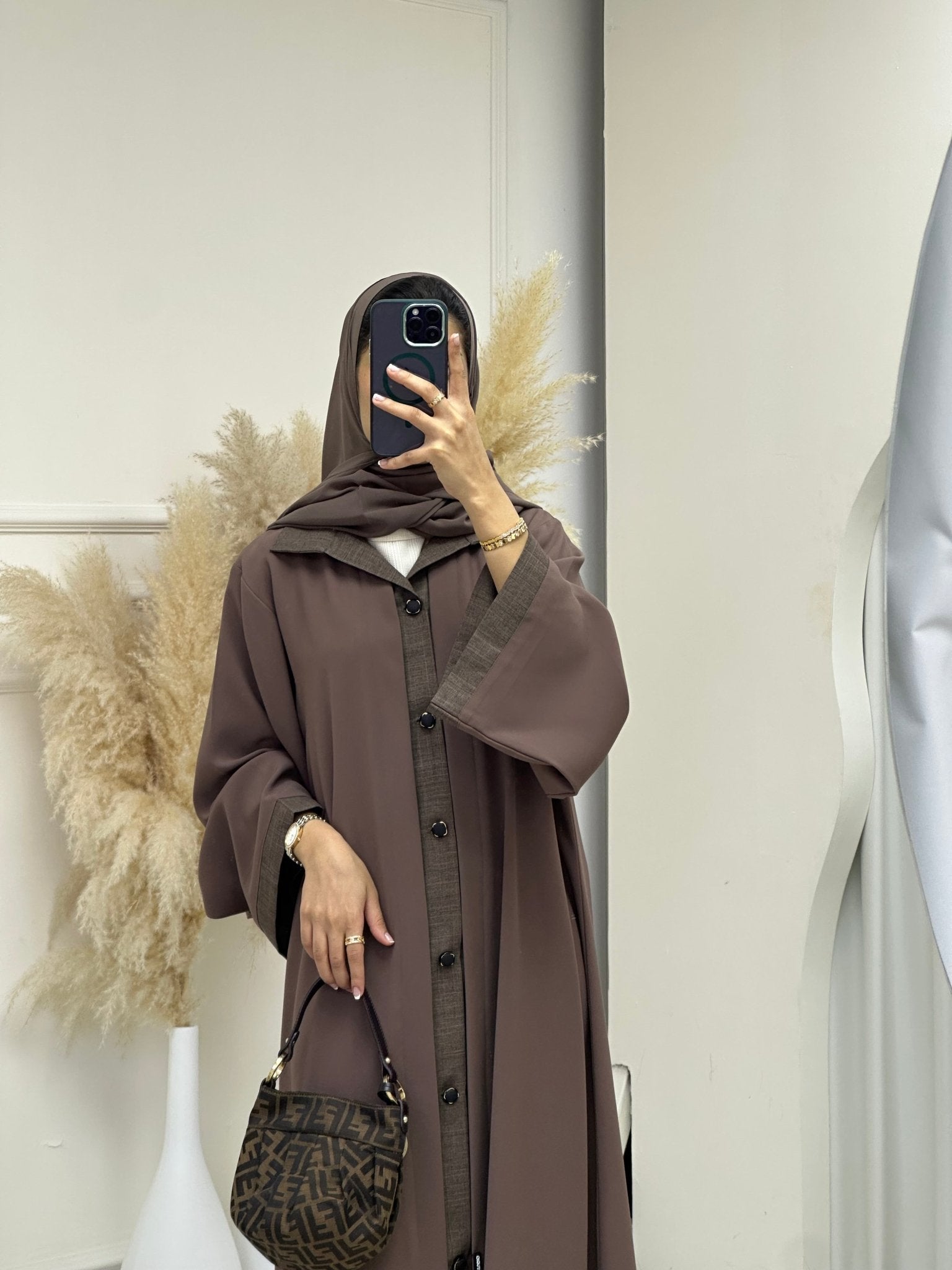 C 0674 Brown Coat Abaya