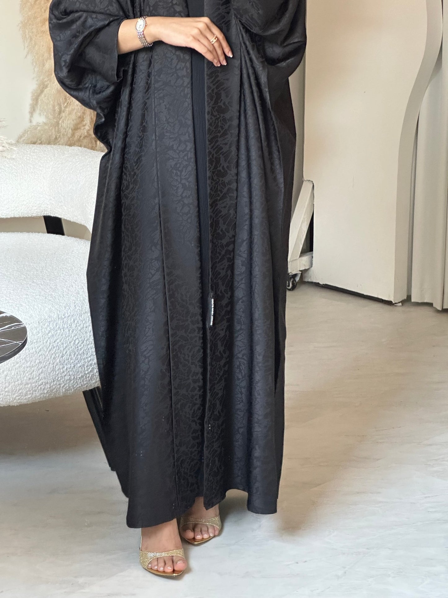 C 0680 - 01 Black Printed Abaya