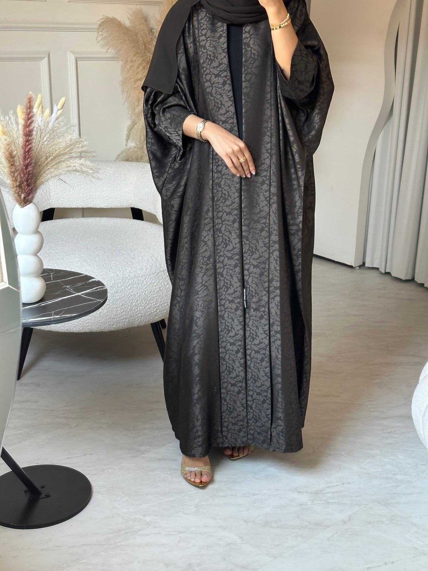 C 0680 - 02 Brown Printed Abaya