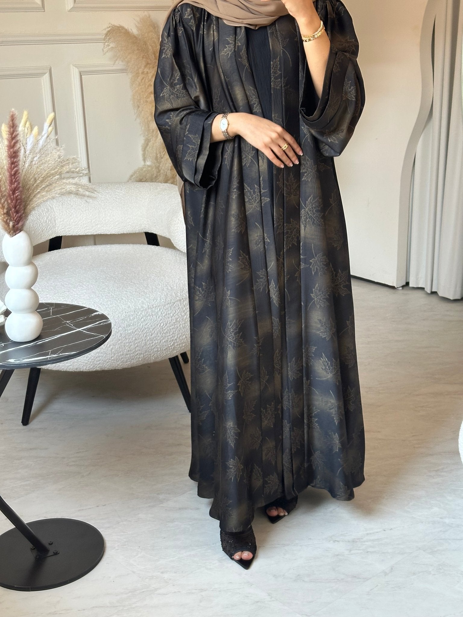 C 0682 - 01 Gold Metallic Printed Abaya