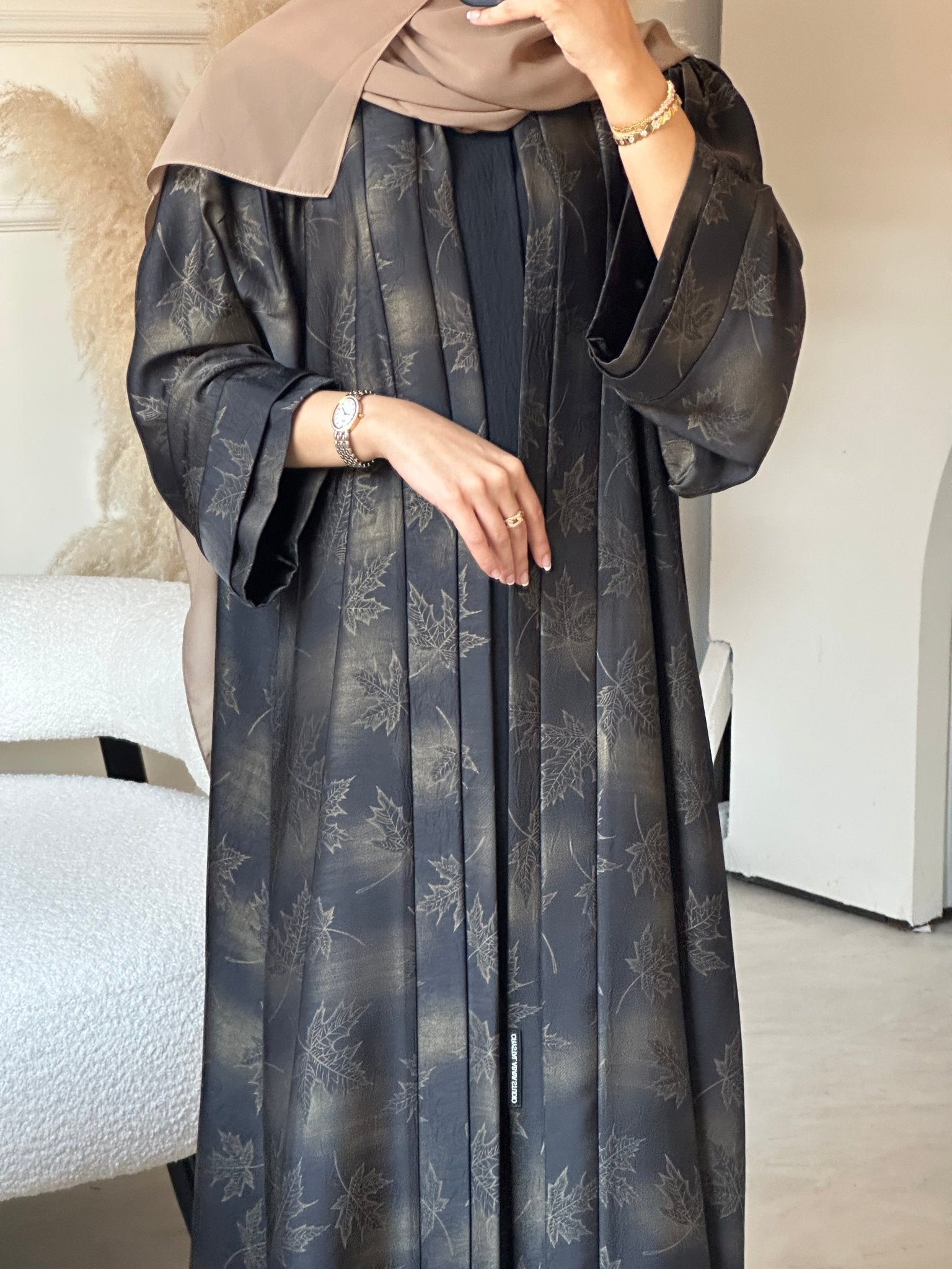 C 0682 - 01 Gold Metallic Printed Abaya