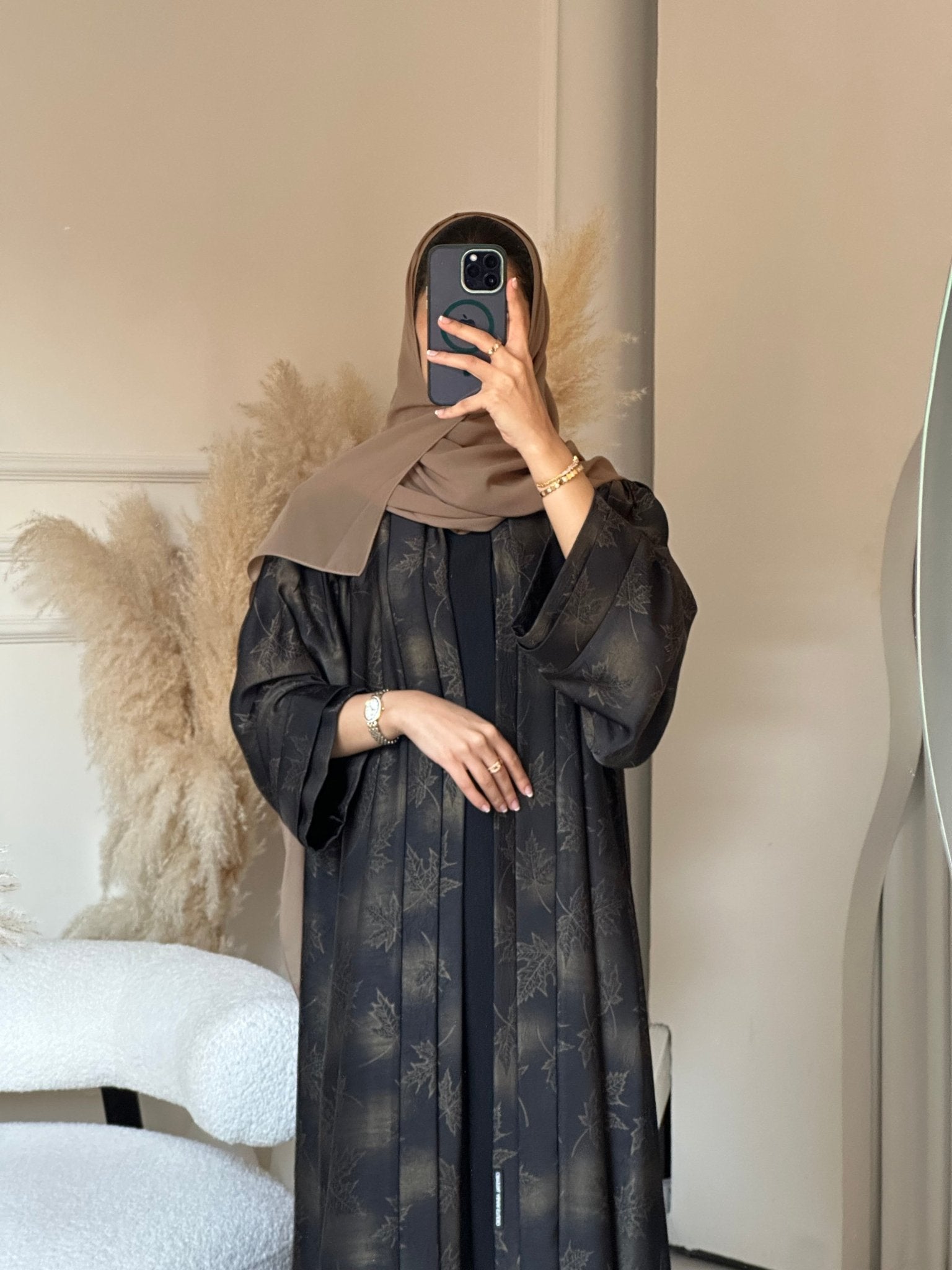 C 0682 - 01 Gold Metallic Printed Abaya