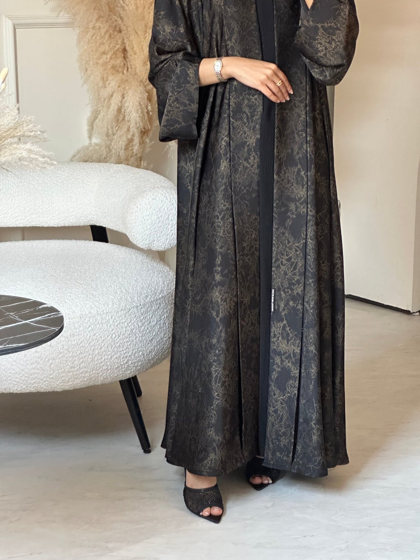 C 0682 - 02 Gold Metallic Printed Abaya