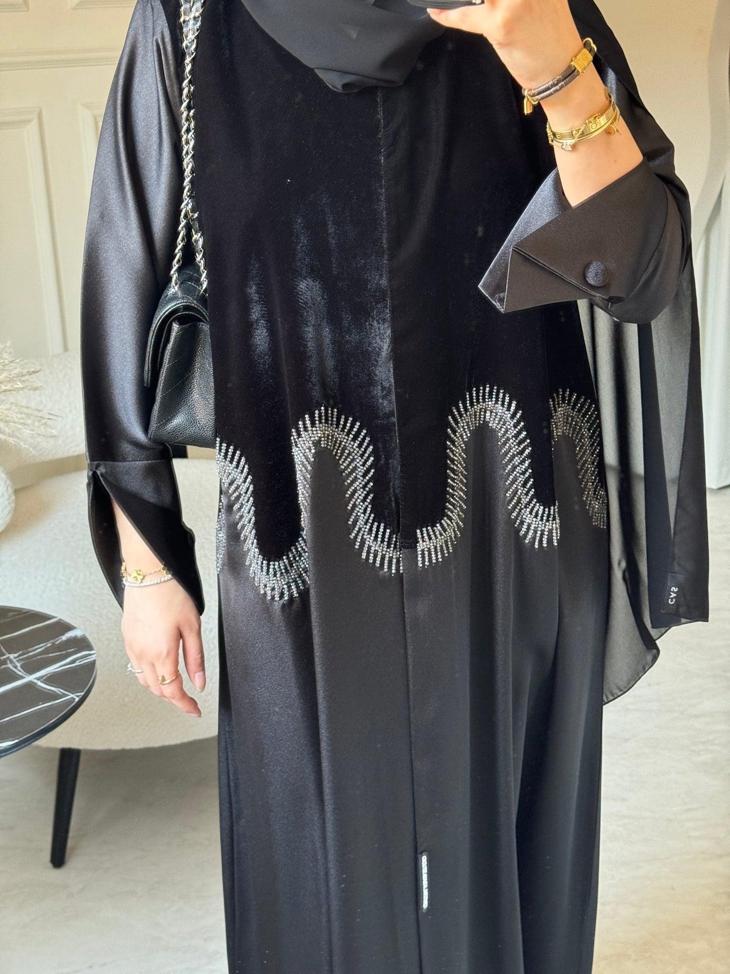 C 0686 Black Velvet Winter Abaya