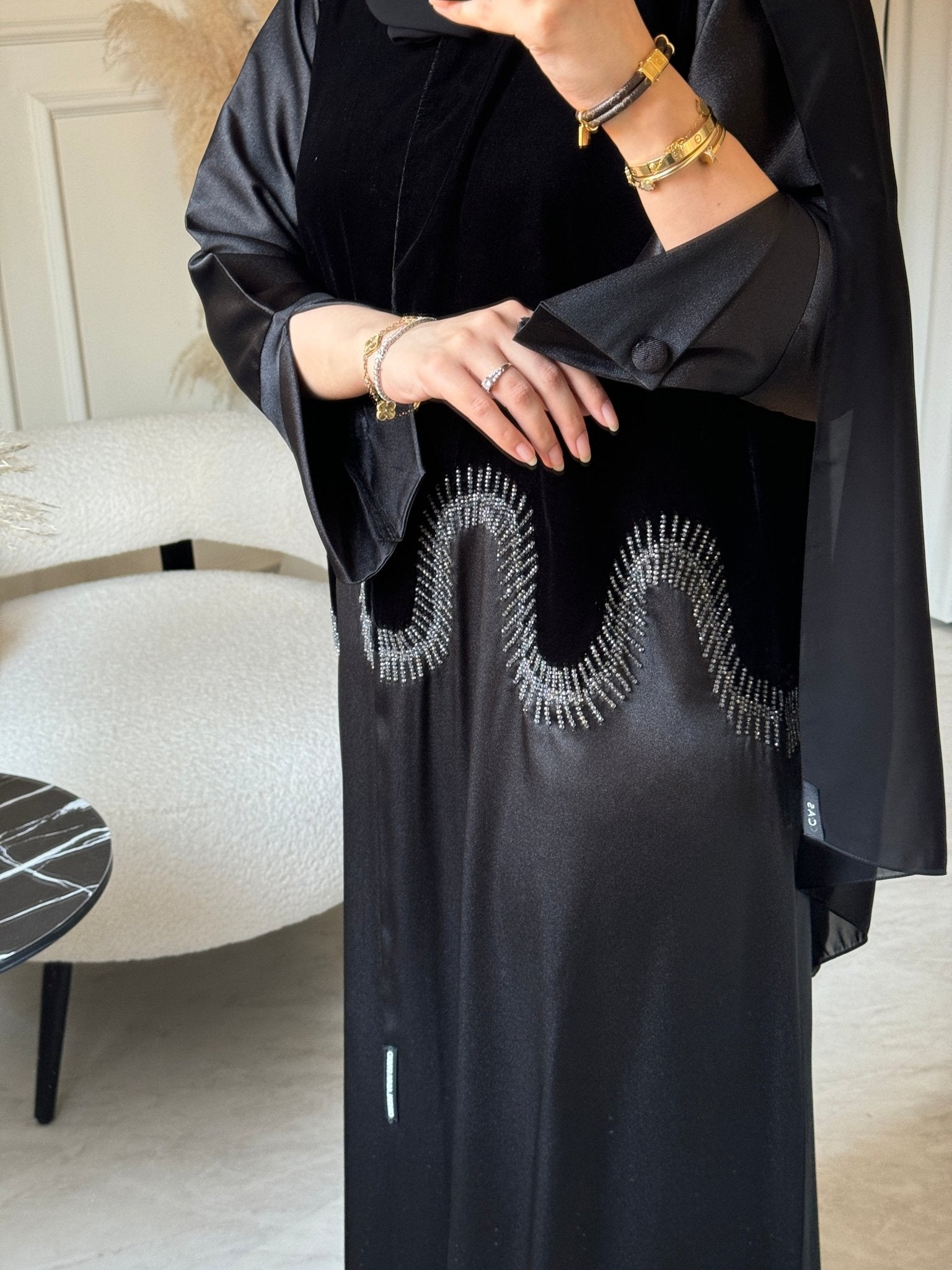 C 0686 Black Velvet Winter Abaya