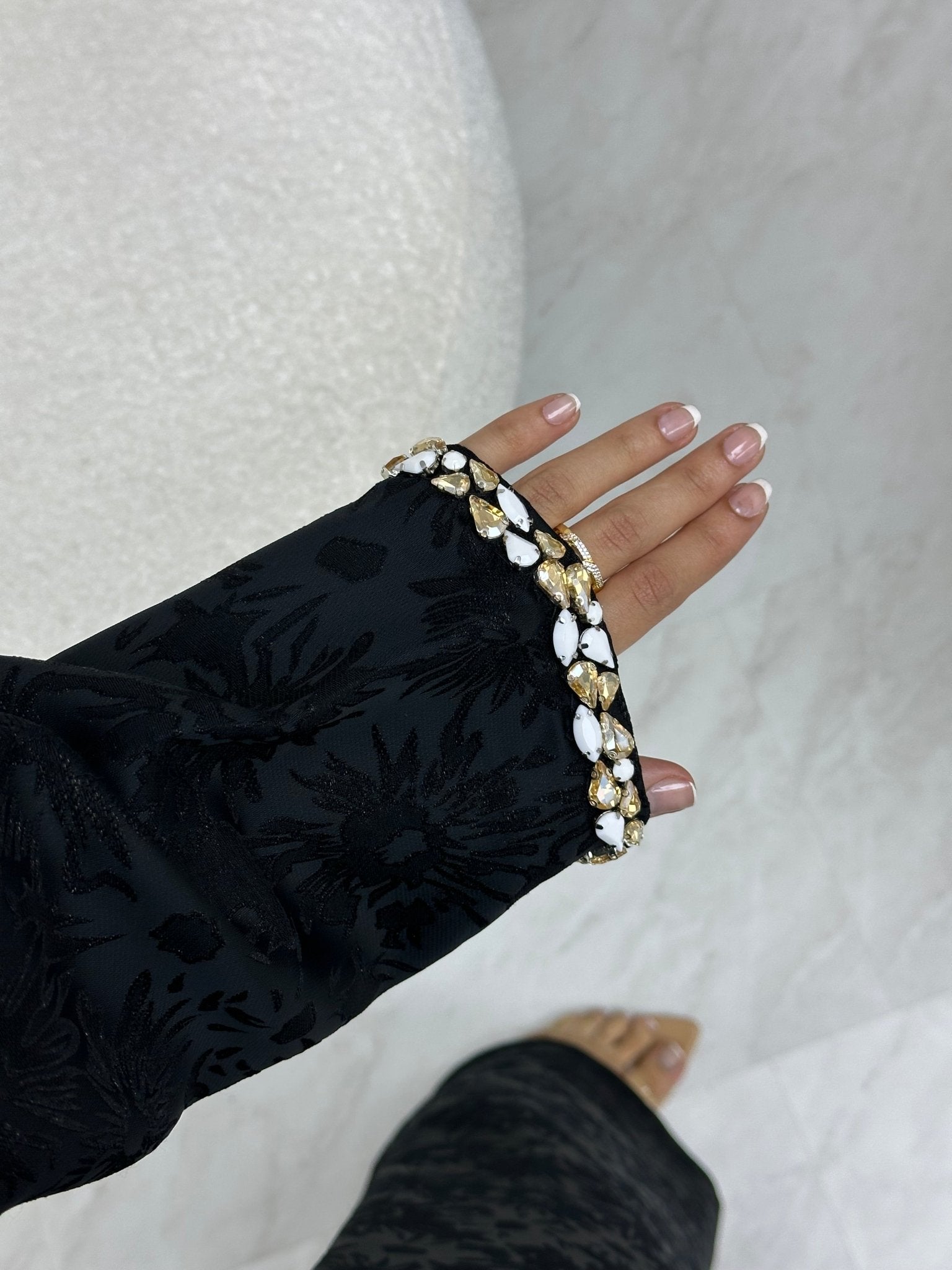 C 0687 Black Beaded Ramadan Abaya