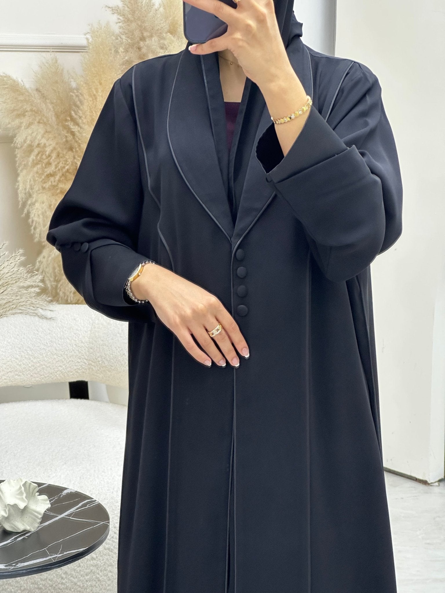 C 0688 Black Coat Ramadan Abaya