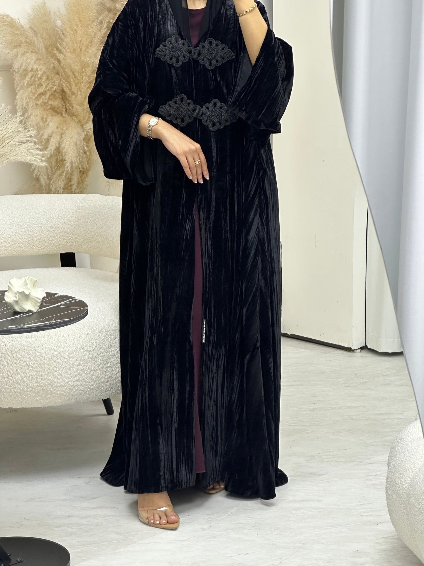 C 0691 Black Velvet Ramadan Abaya