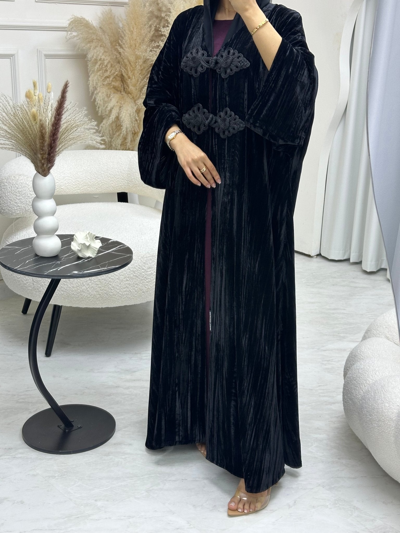 C 0691 Black Velvet Ramadan Abaya