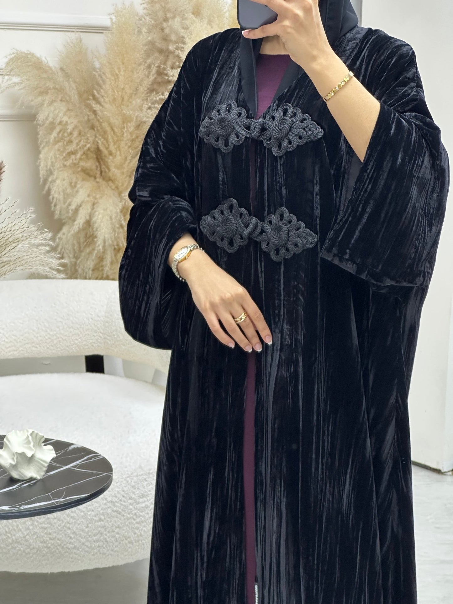 C 0691 Black Velvet Ramadan Abaya