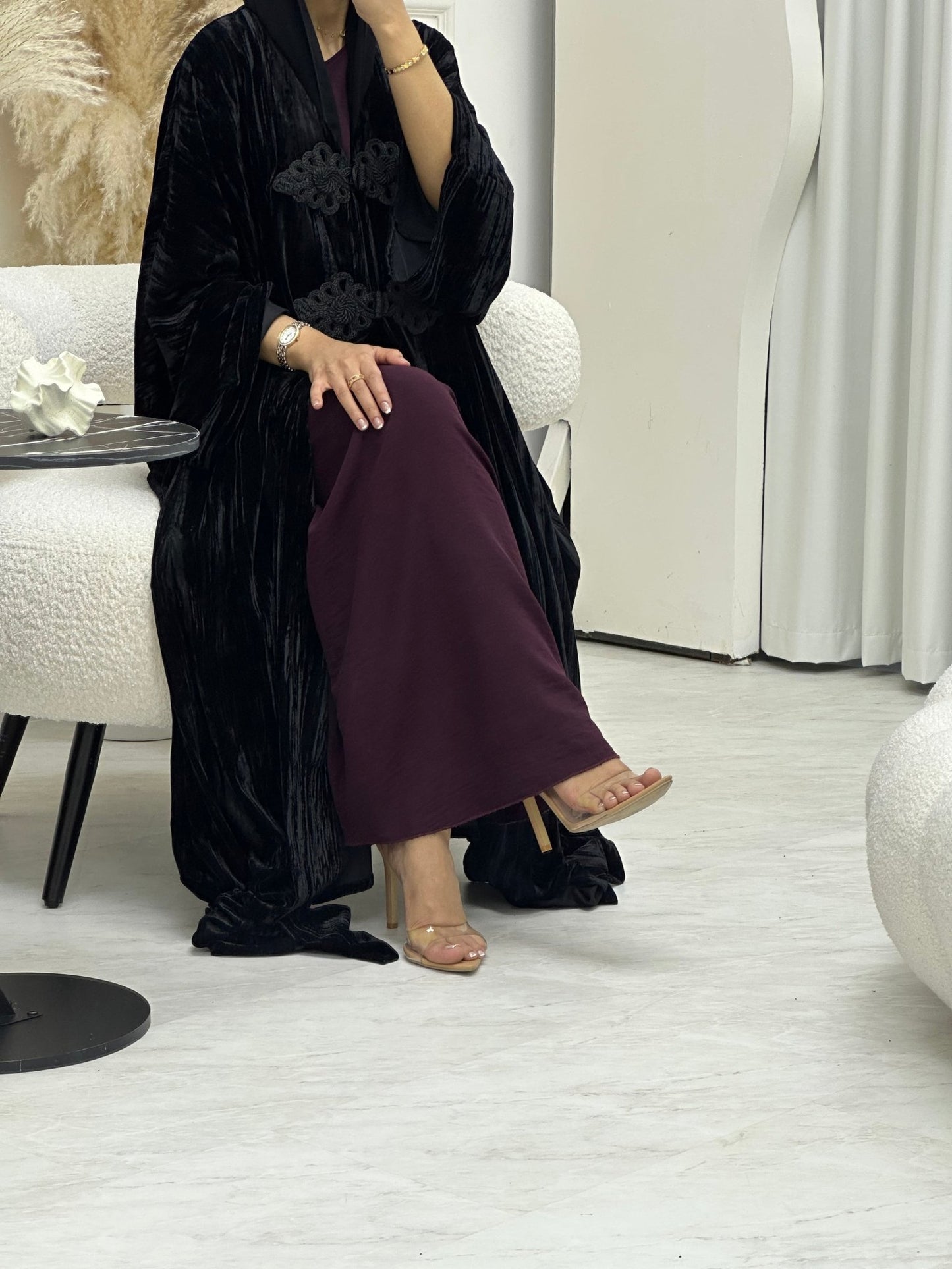 C 0691 Black Velvet Ramadan Abaya