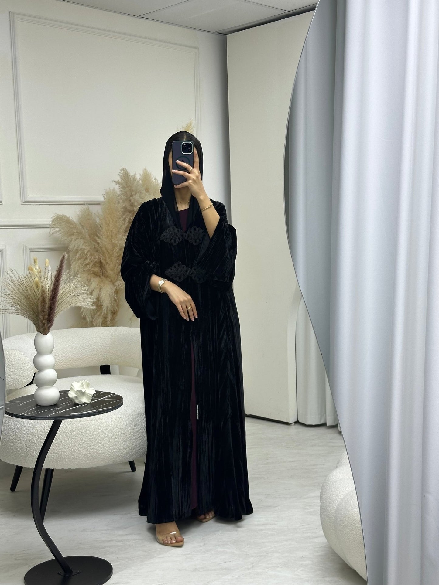 C 0691 Black Velvet Ramadan Abaya