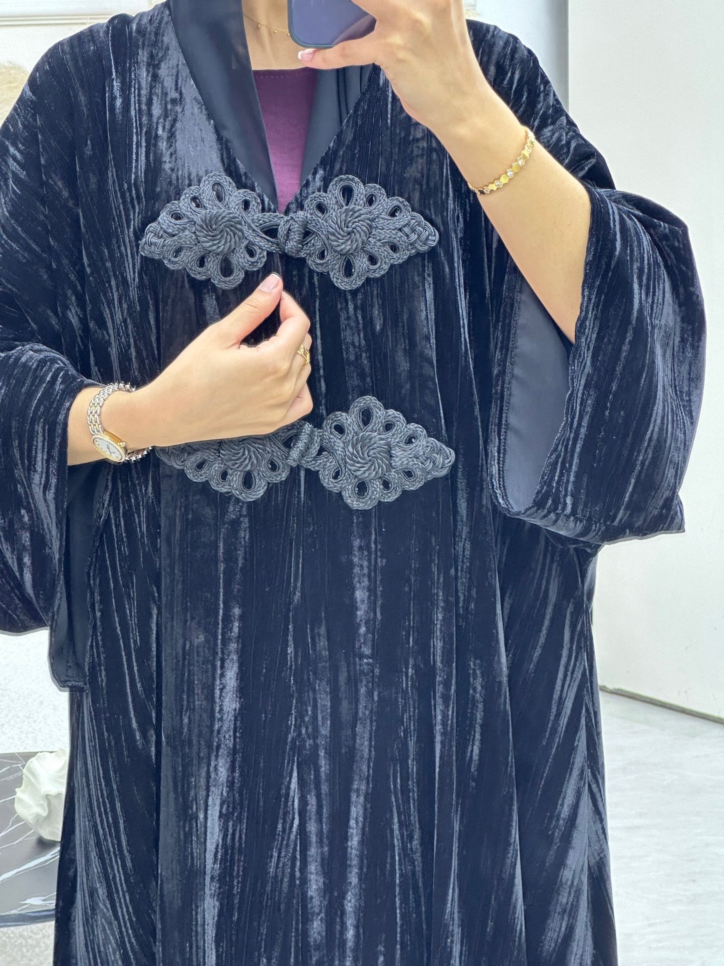 C 0691 Black Velvet Ramadan Abaya