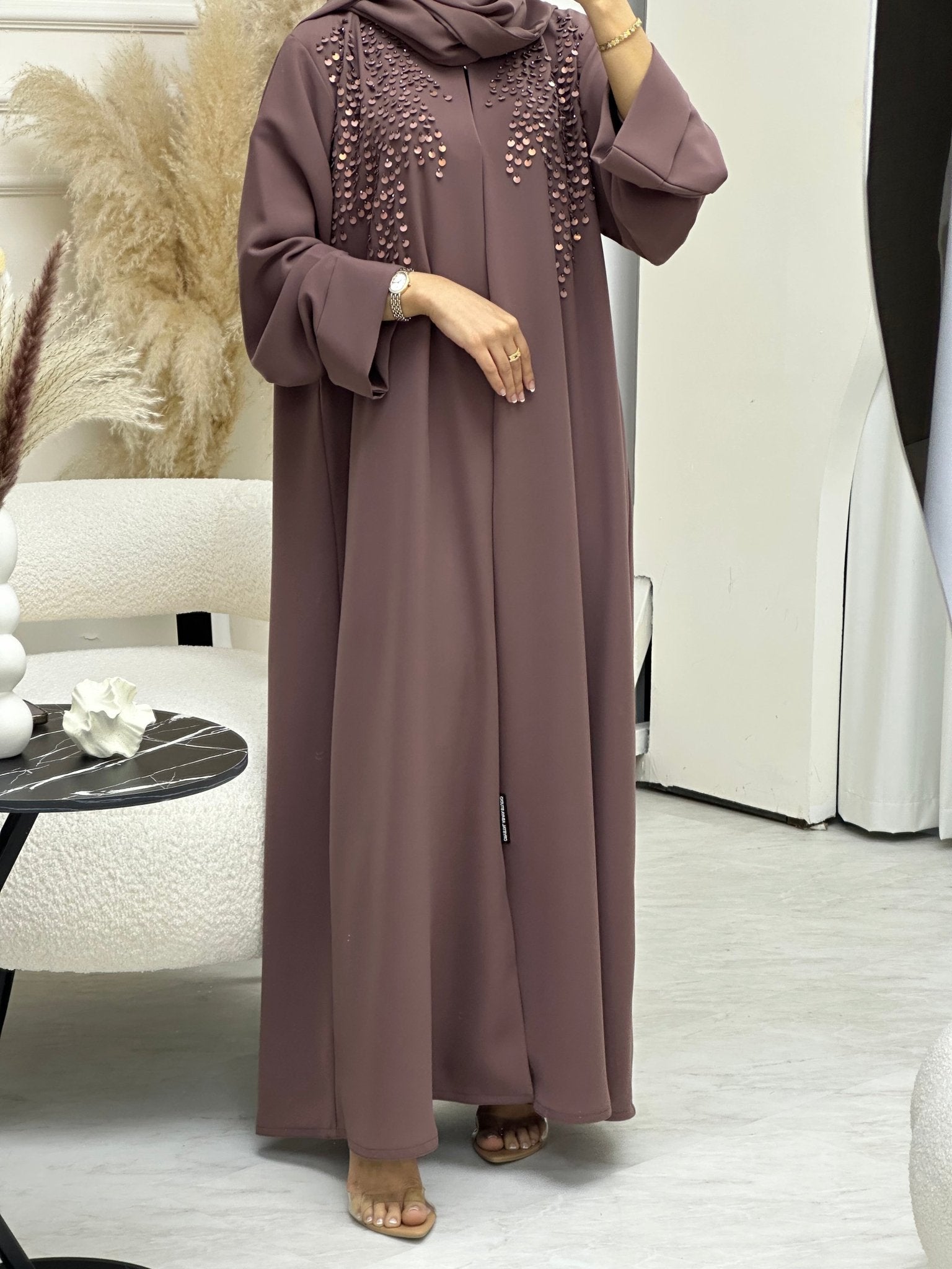 C 0692 Beaded Purple Ramadan Abaya