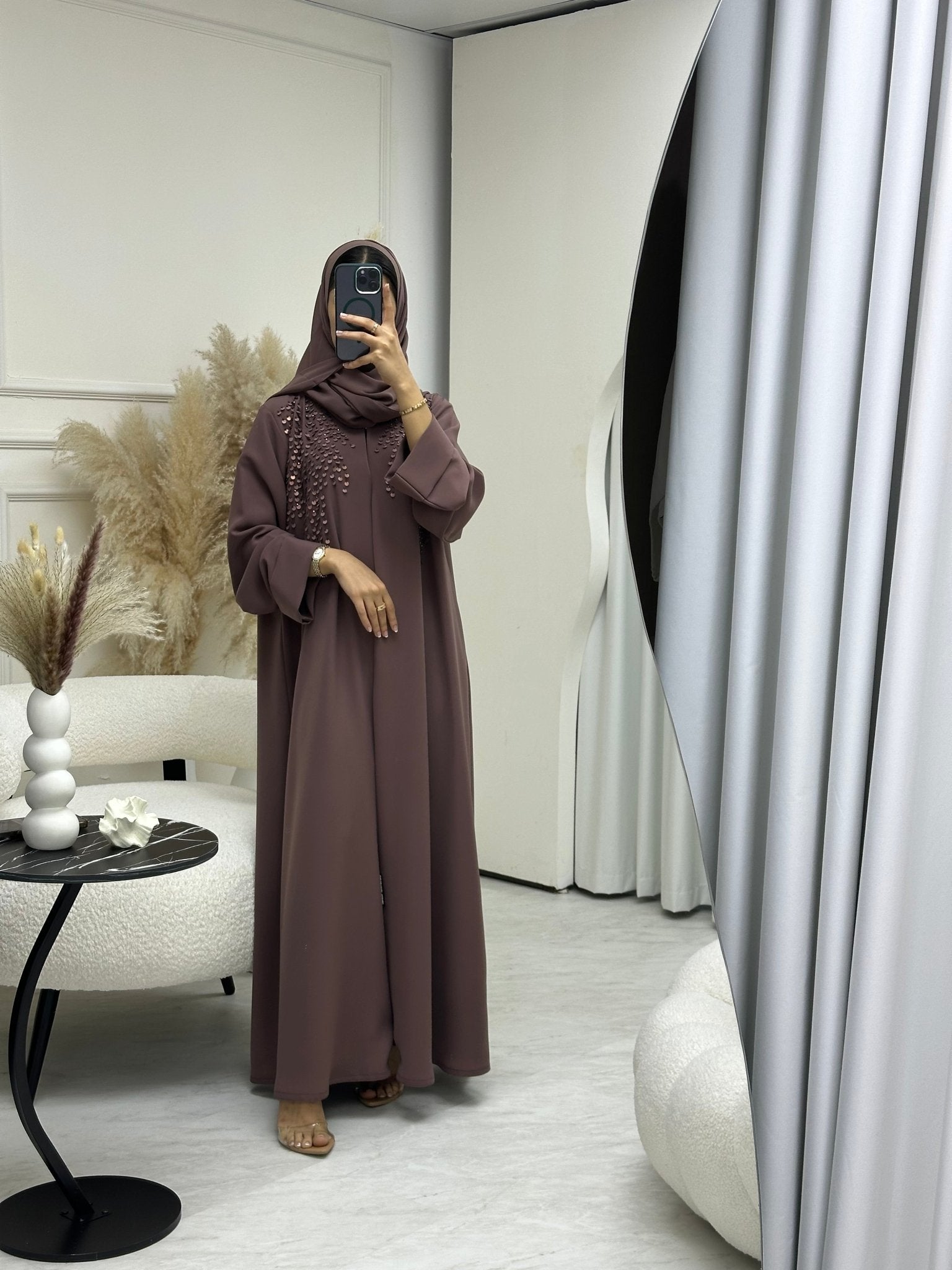 C 0692 Beaded Purple Ramadan Abaya