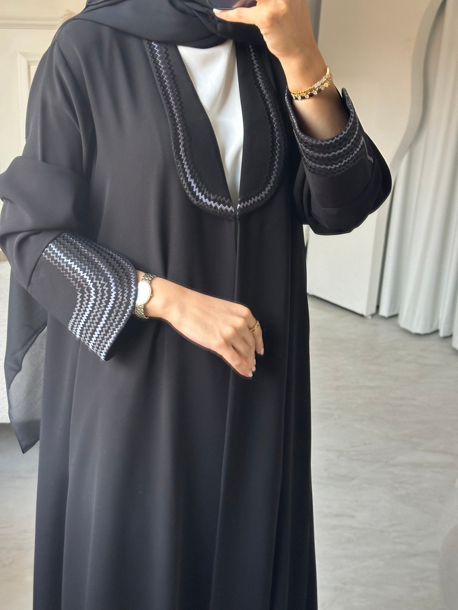 C 0694 Embroidered Black Abaya