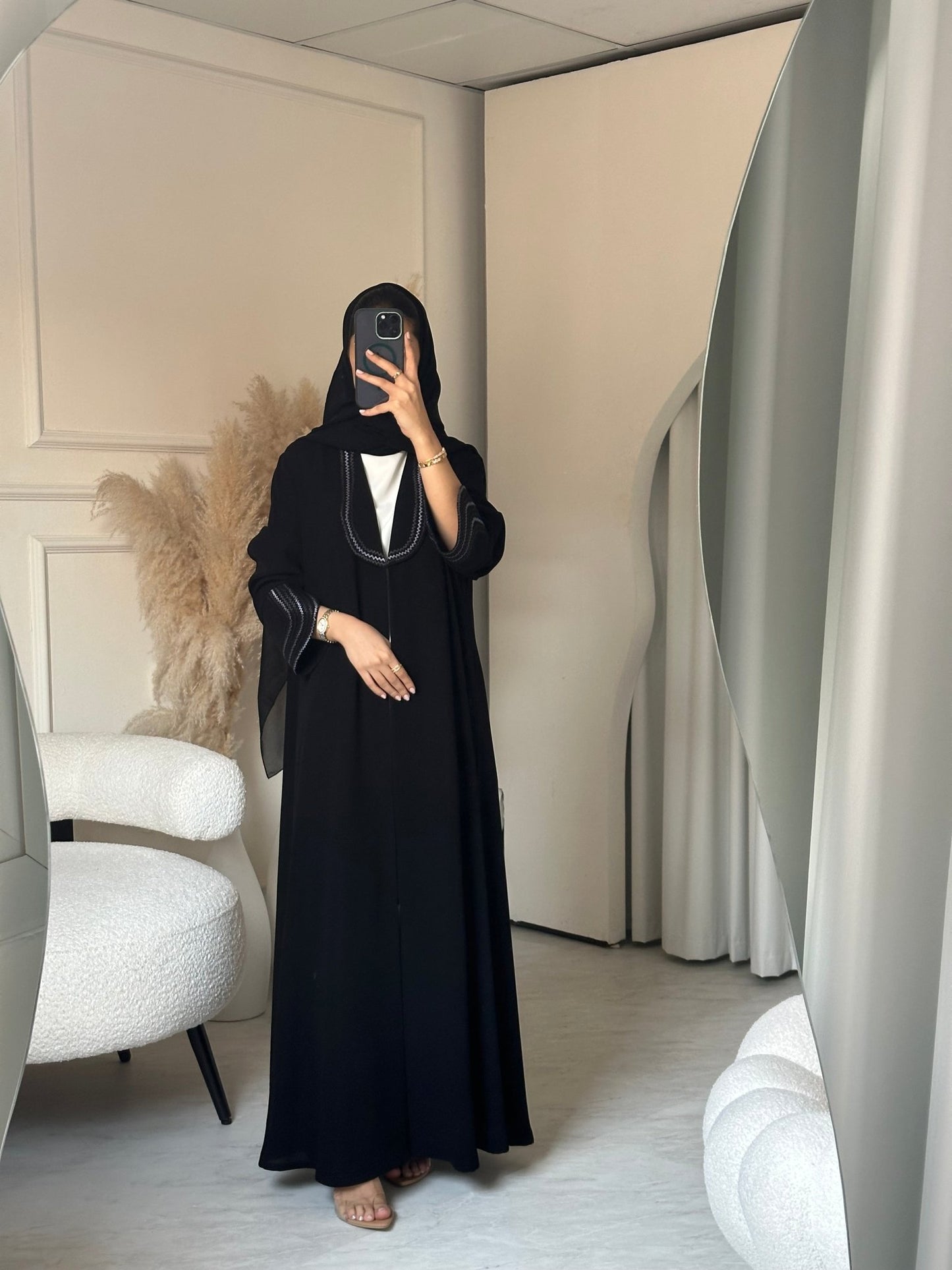 C 0694 Embroidered Black Abaya