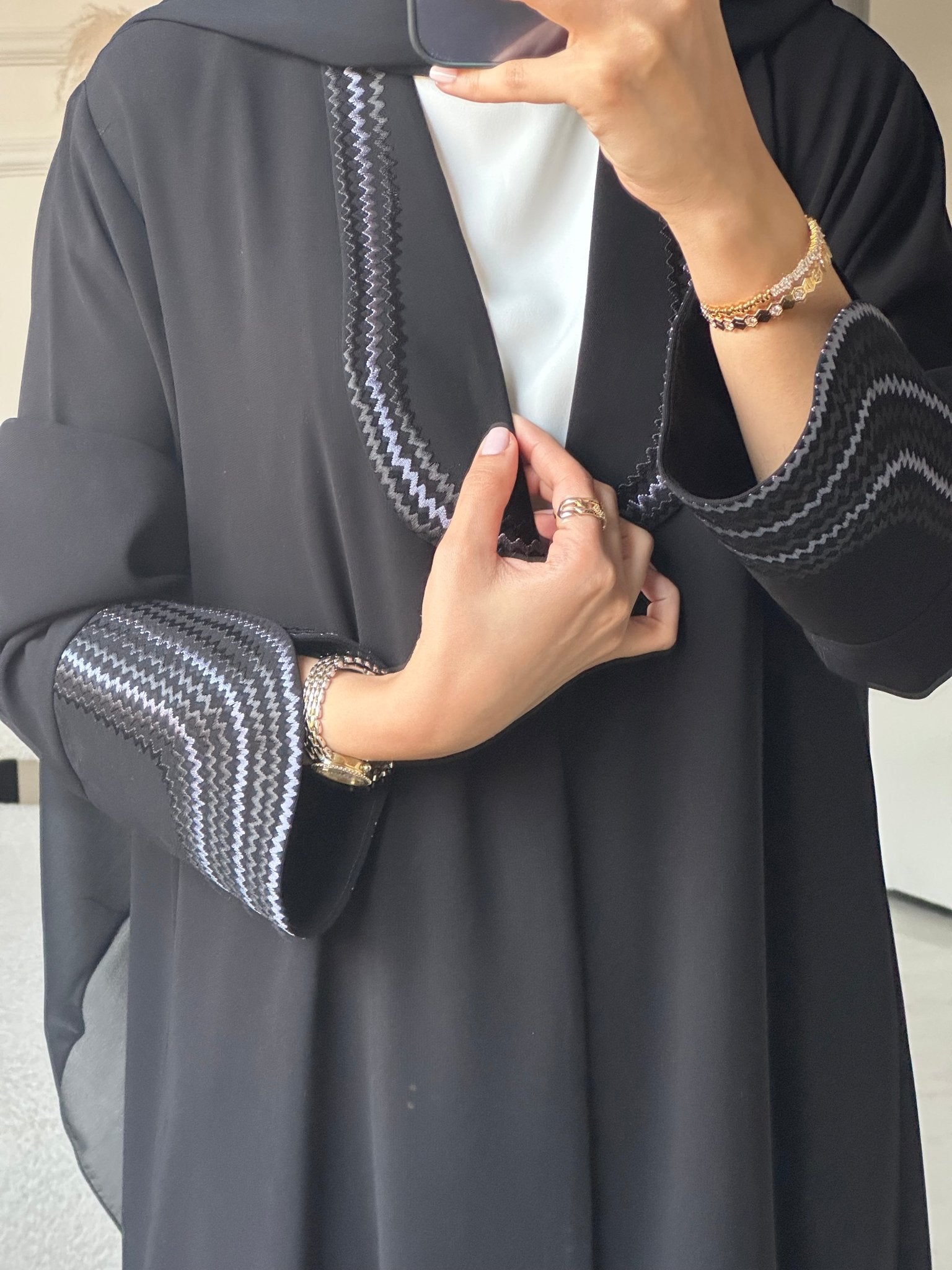 C 0694 Embroidered Black Abaya