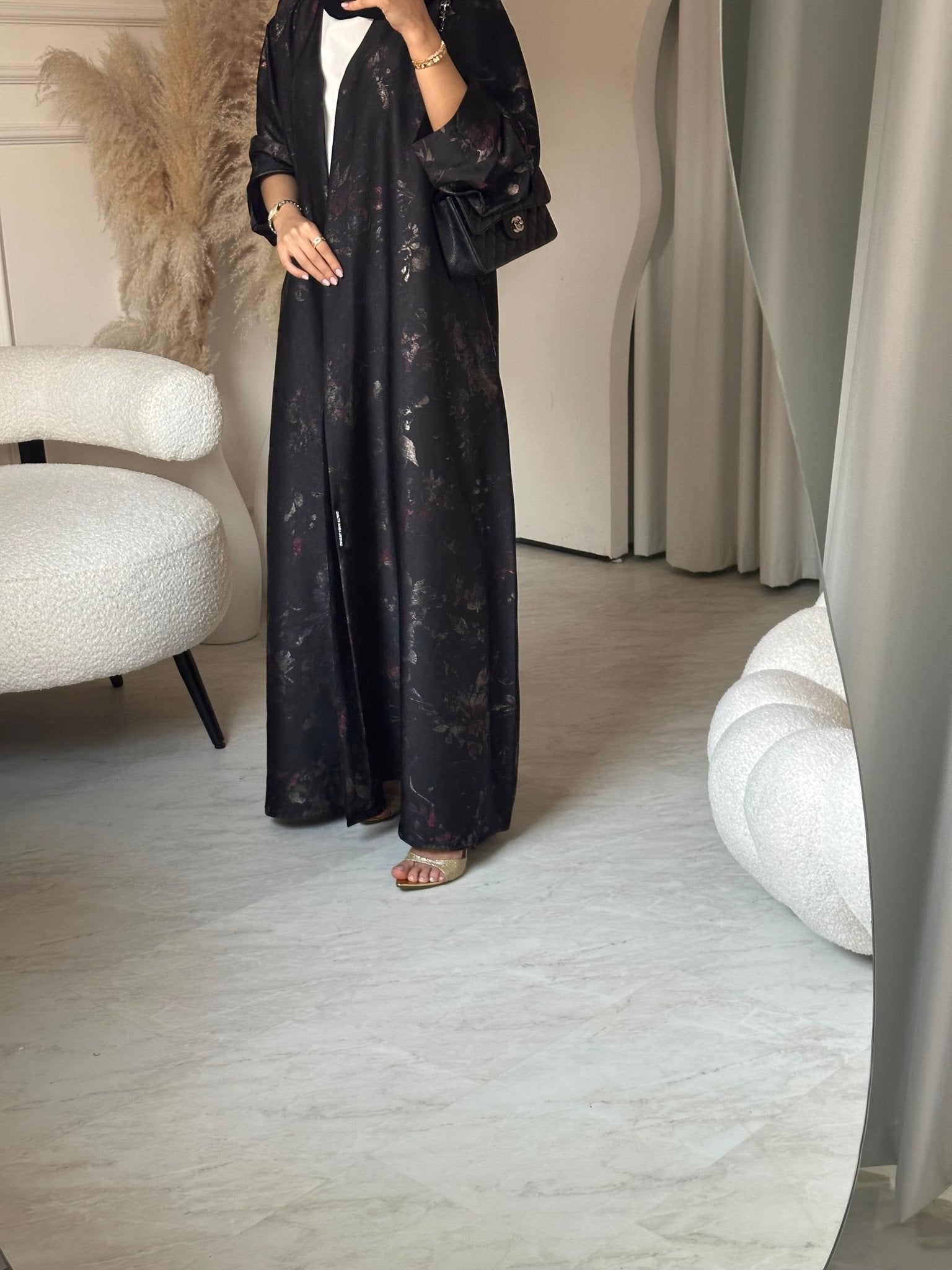 C 0701 Printed Black Abaya