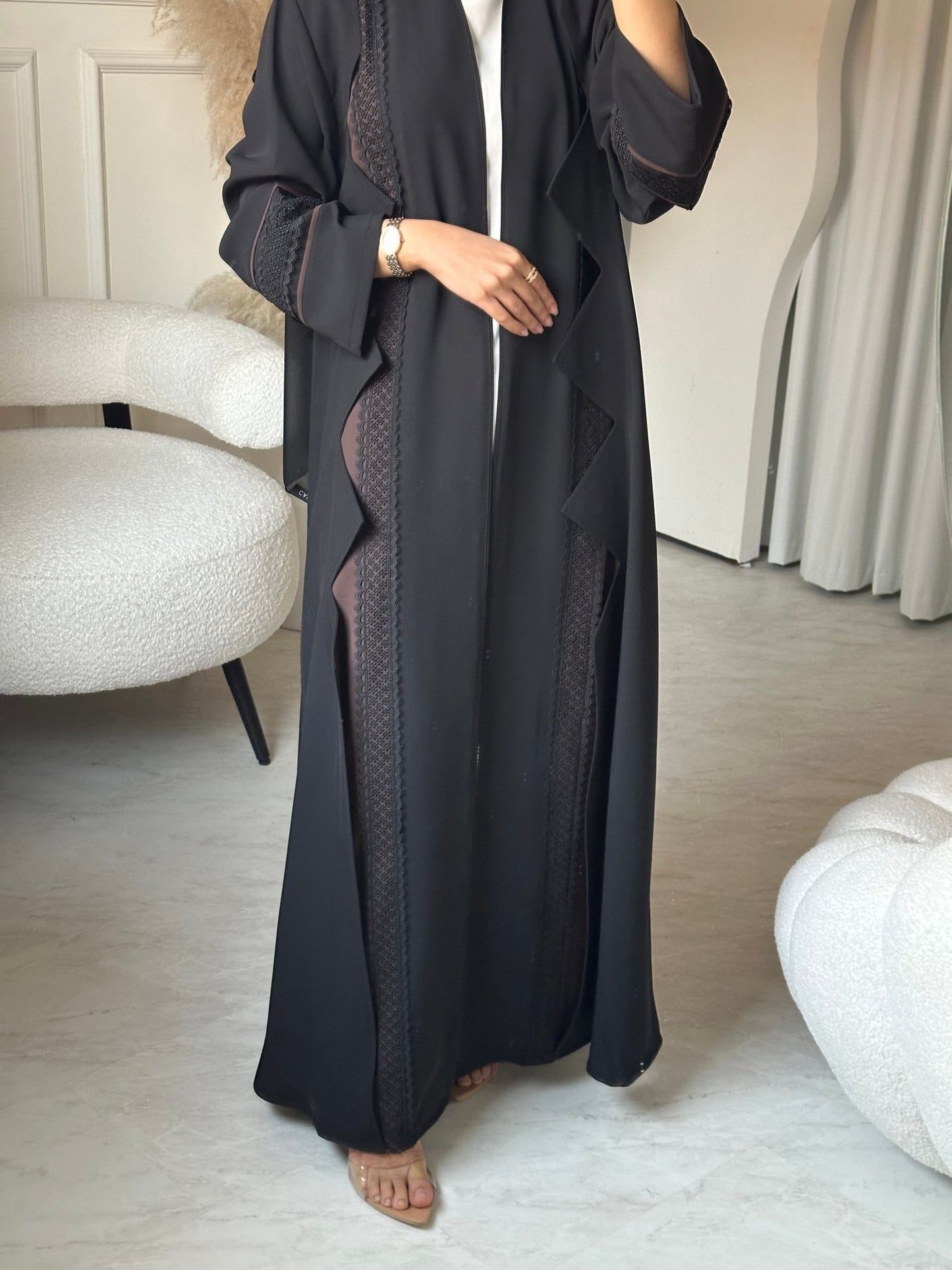 C 0705 Brown Black Abaya