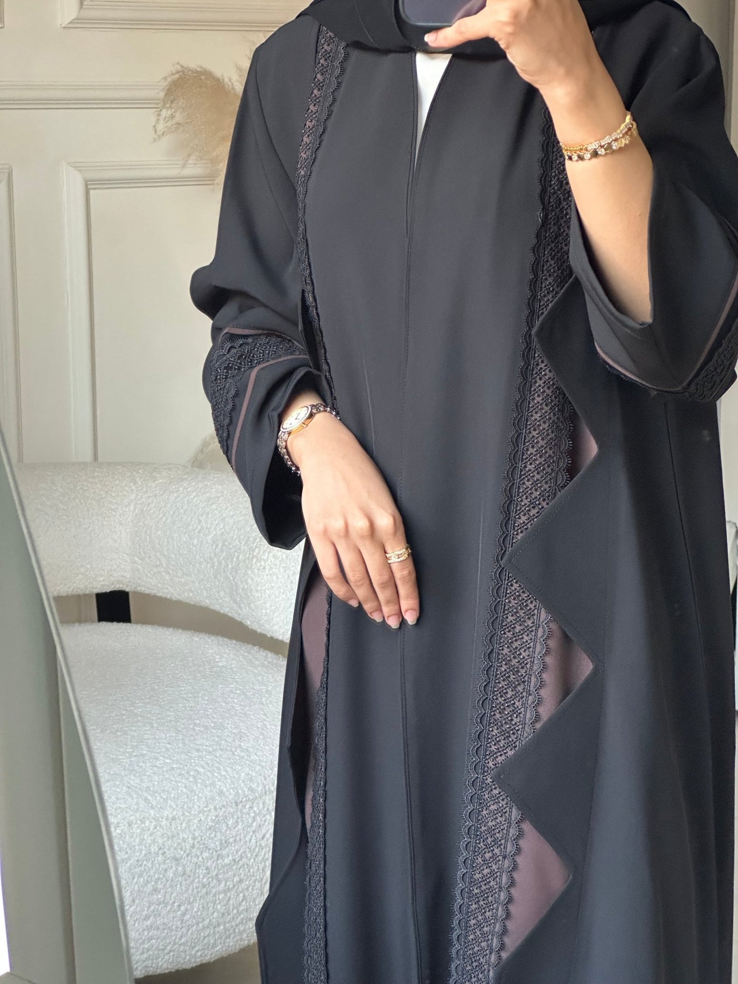 C 0705 Brown Black Abaya