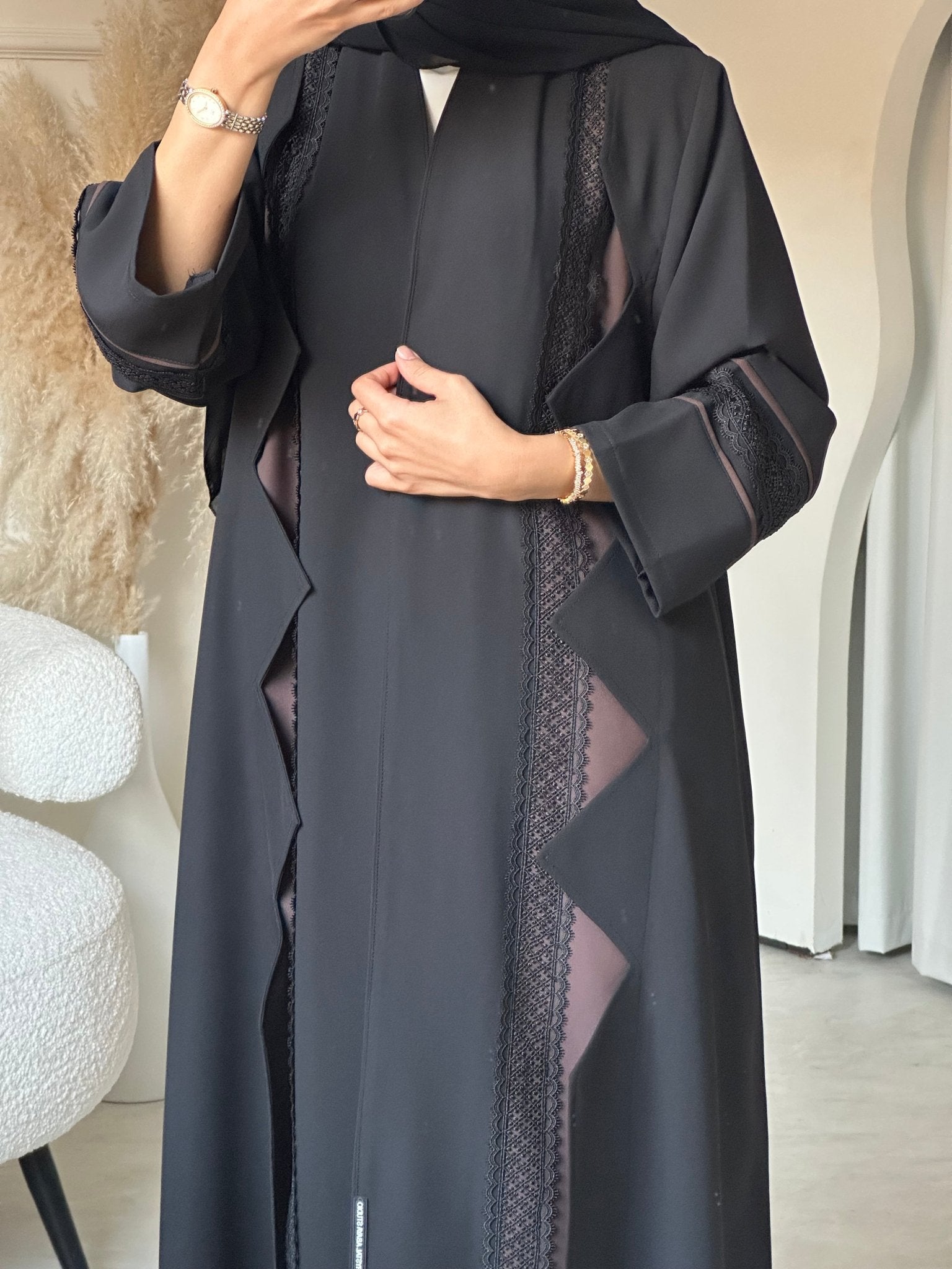 C 0705 Brown Black Abaya