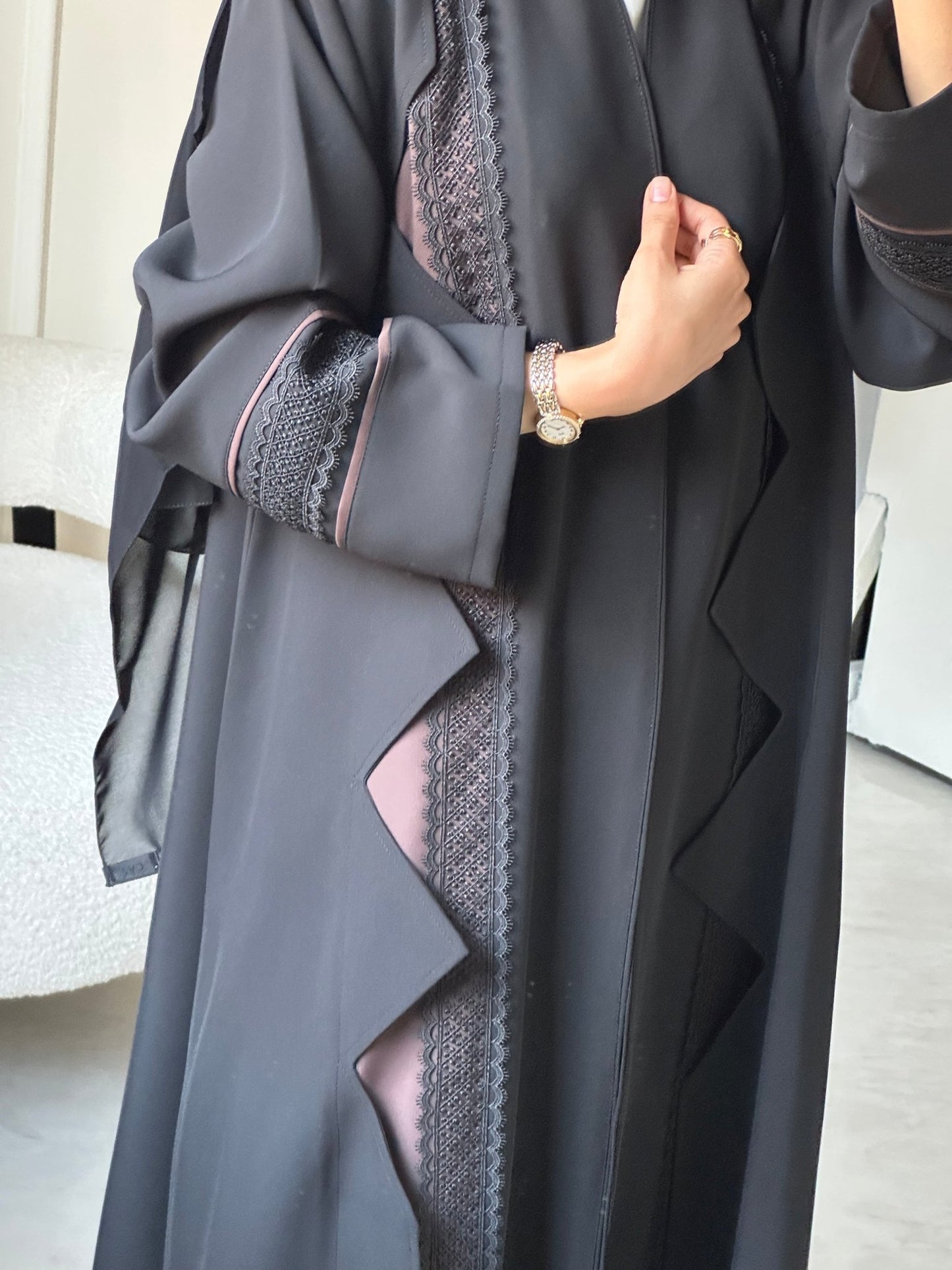 C 0705 Brown Black Abaya