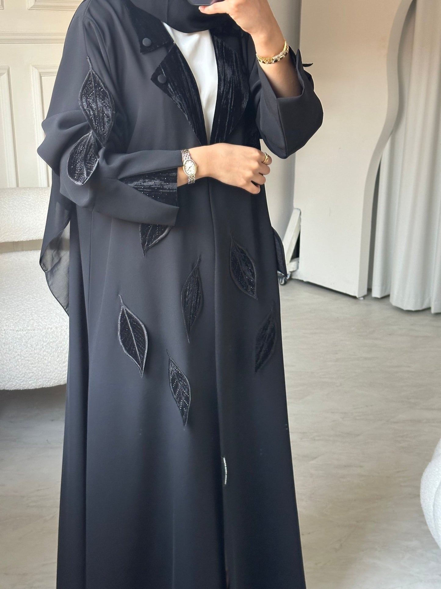 C 0707 Coat Black Abaya