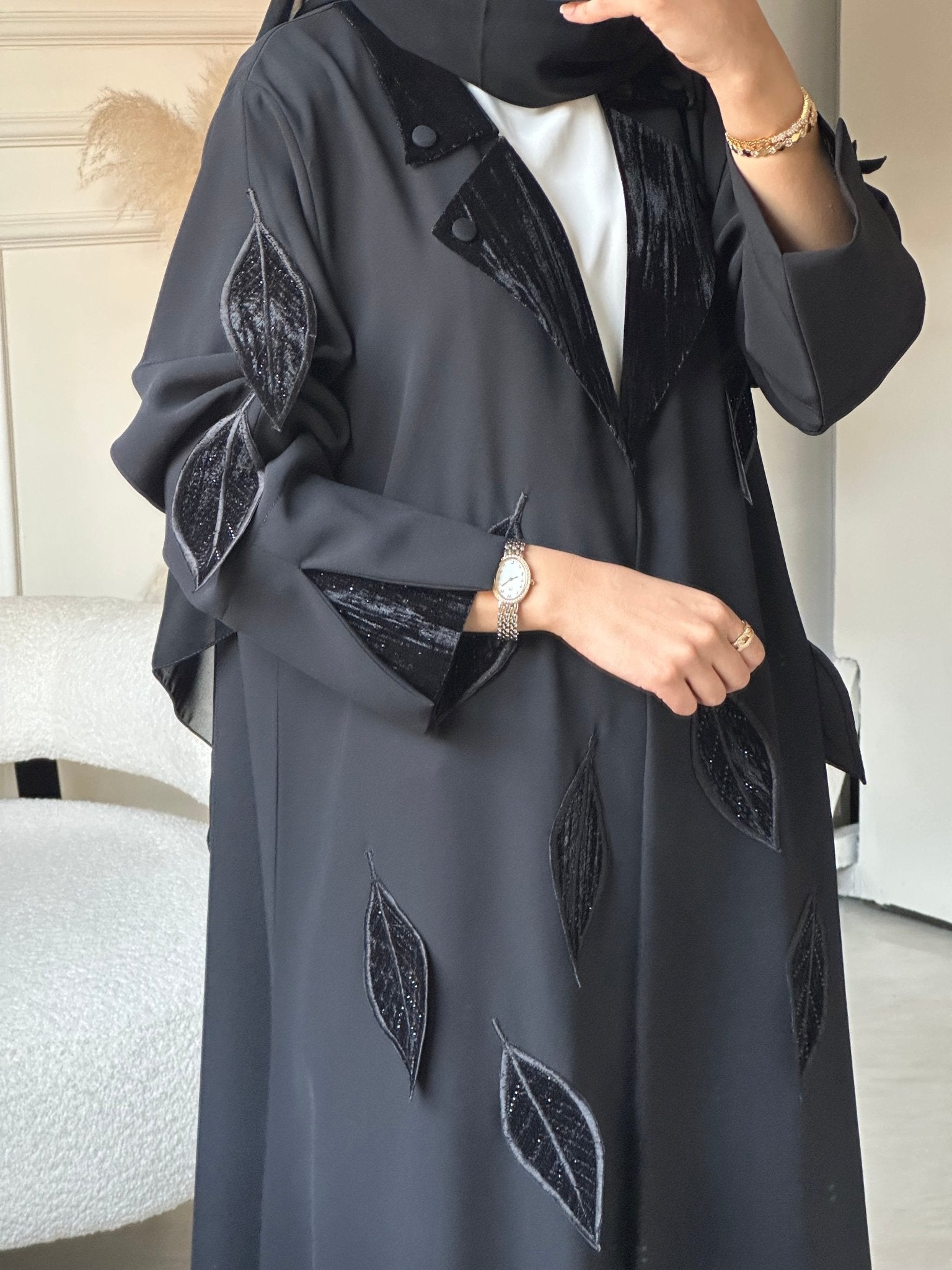 C 0707 Coat Black Abaya