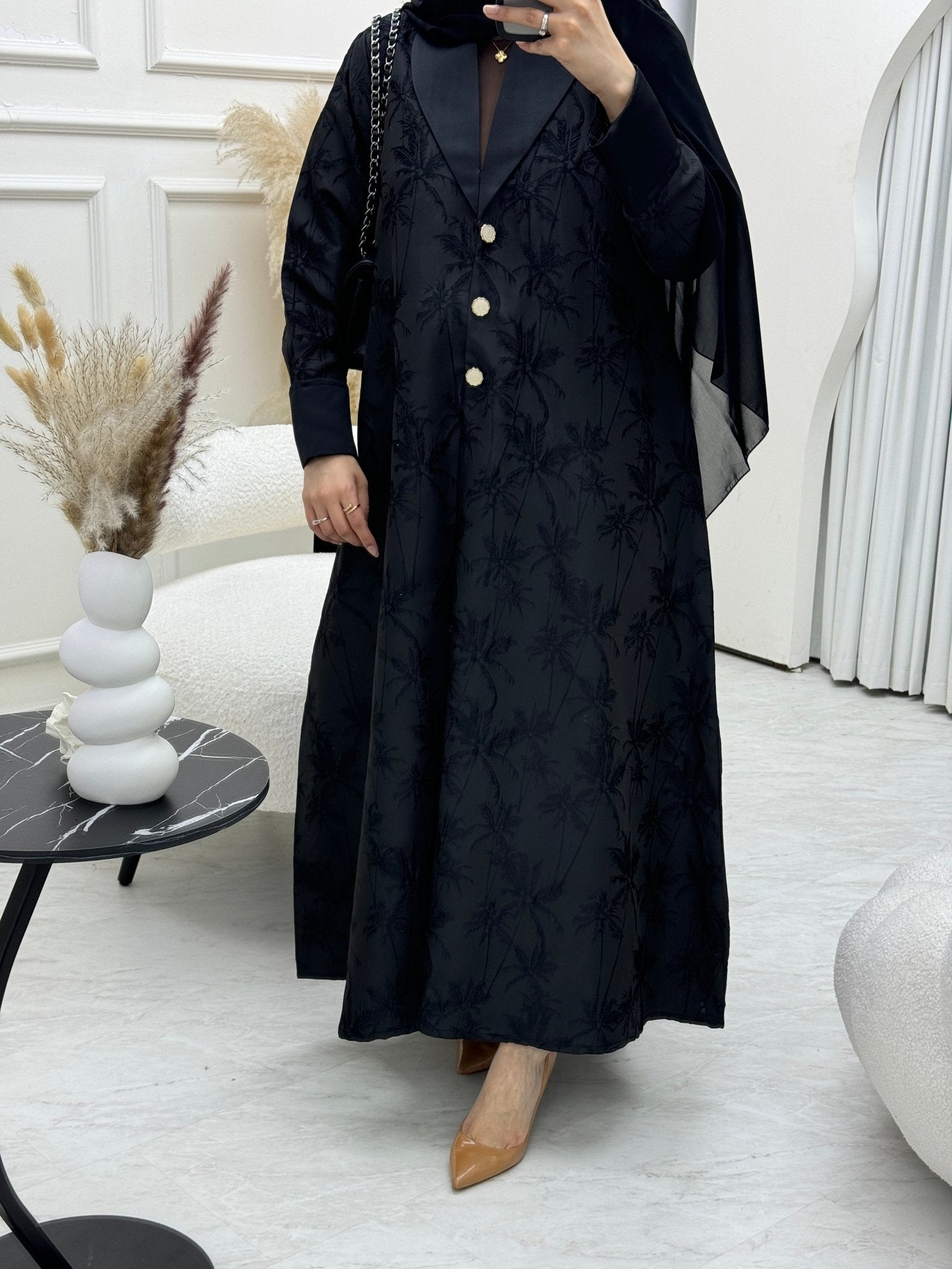 C 0710 Coat Black Abaya