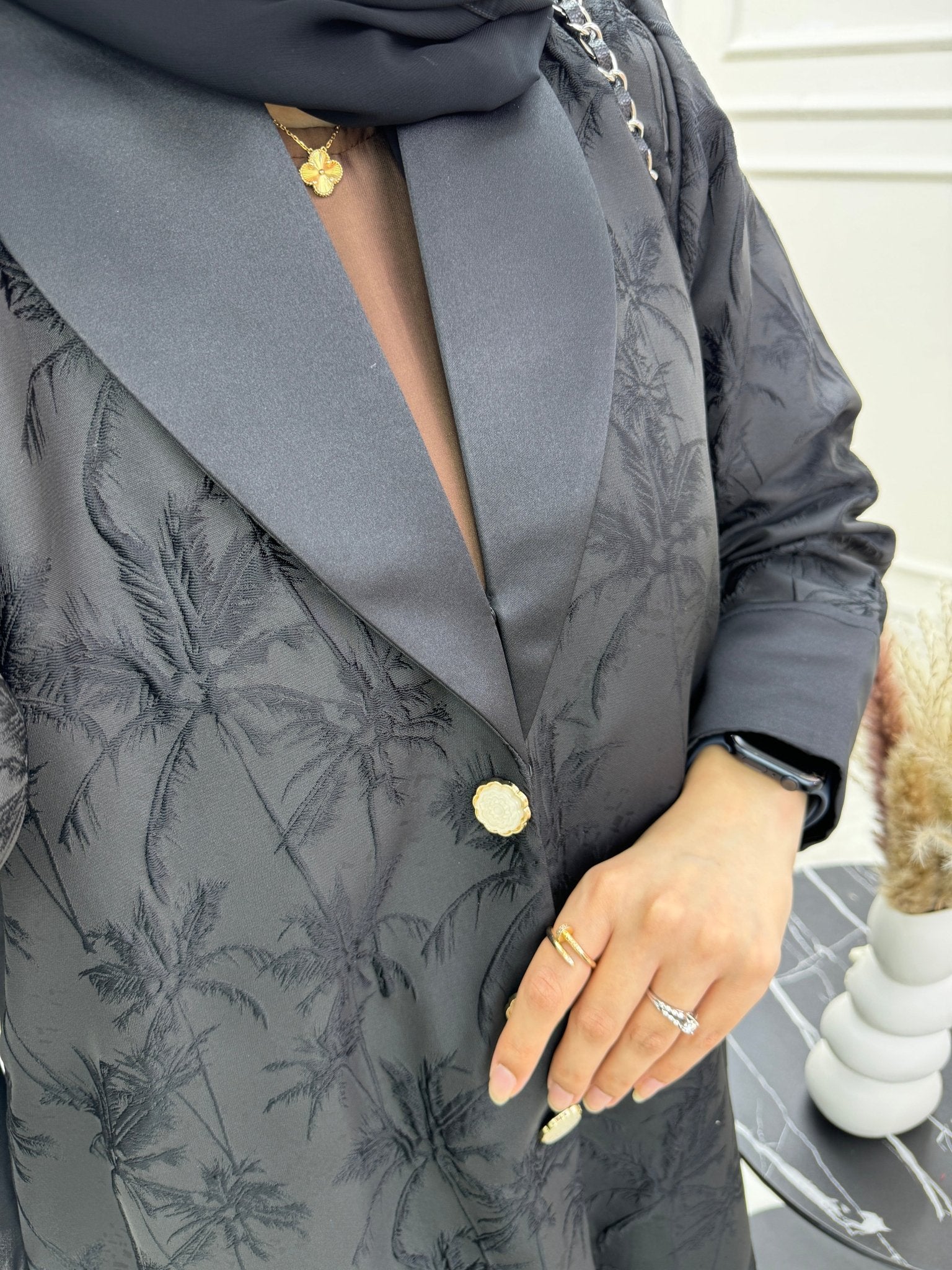 C 0710 Coat Black Abaya