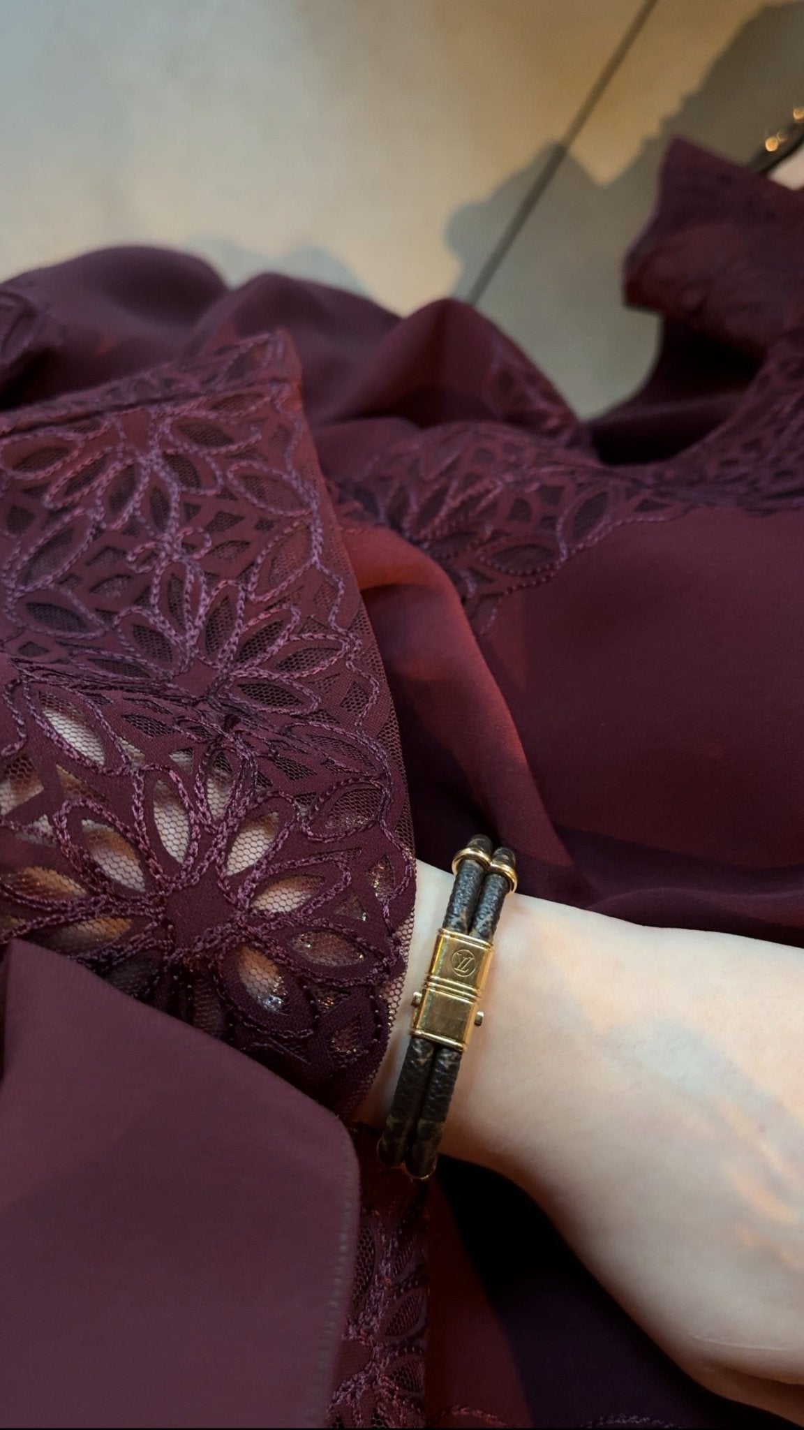 C 0716 Maroon Abaya