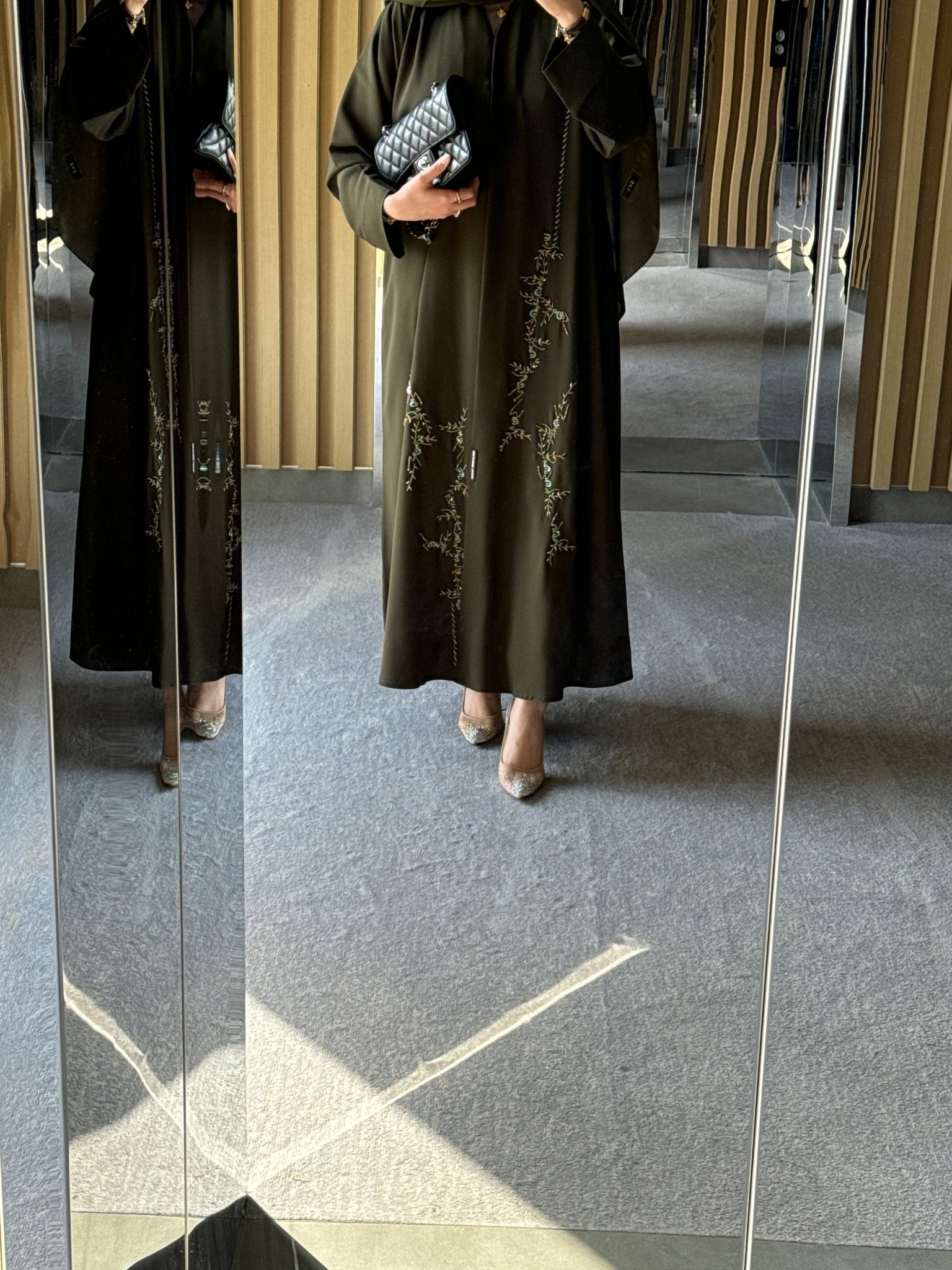 C 0718 Olive Beaded Abaya