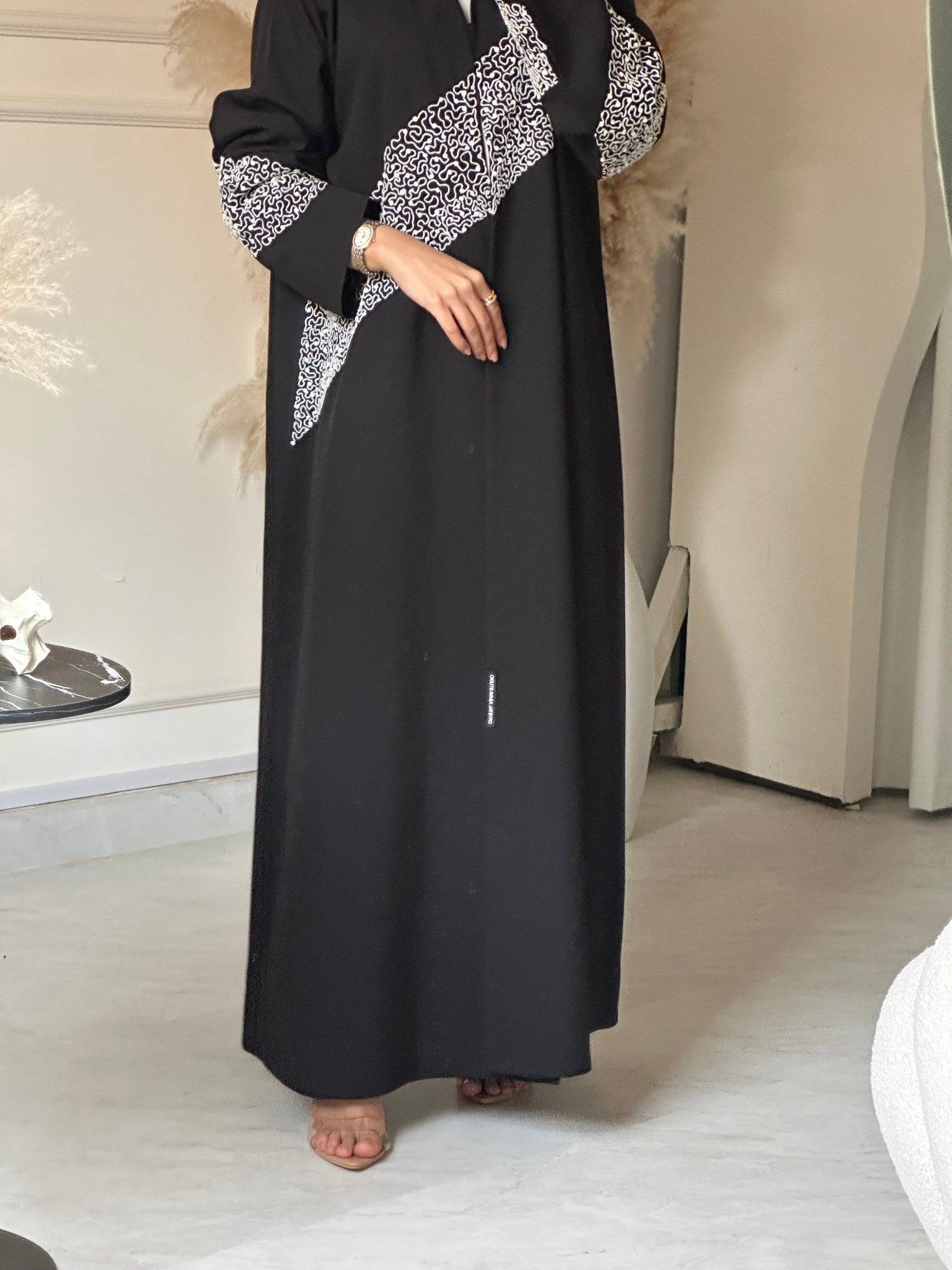 C 0720 Beaded Black Abaya