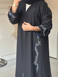 C 0721 Beaded Black Abaya - XS / 49