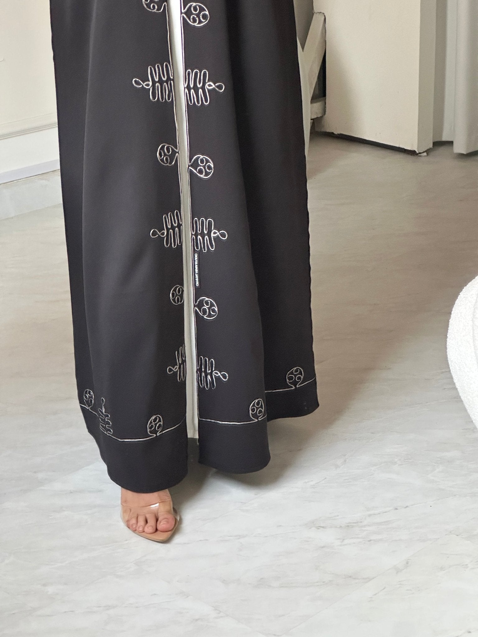 C 0722 Embroidered Black Abaya