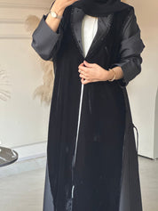 C 0726 Velvet Embroidery Black Abaya