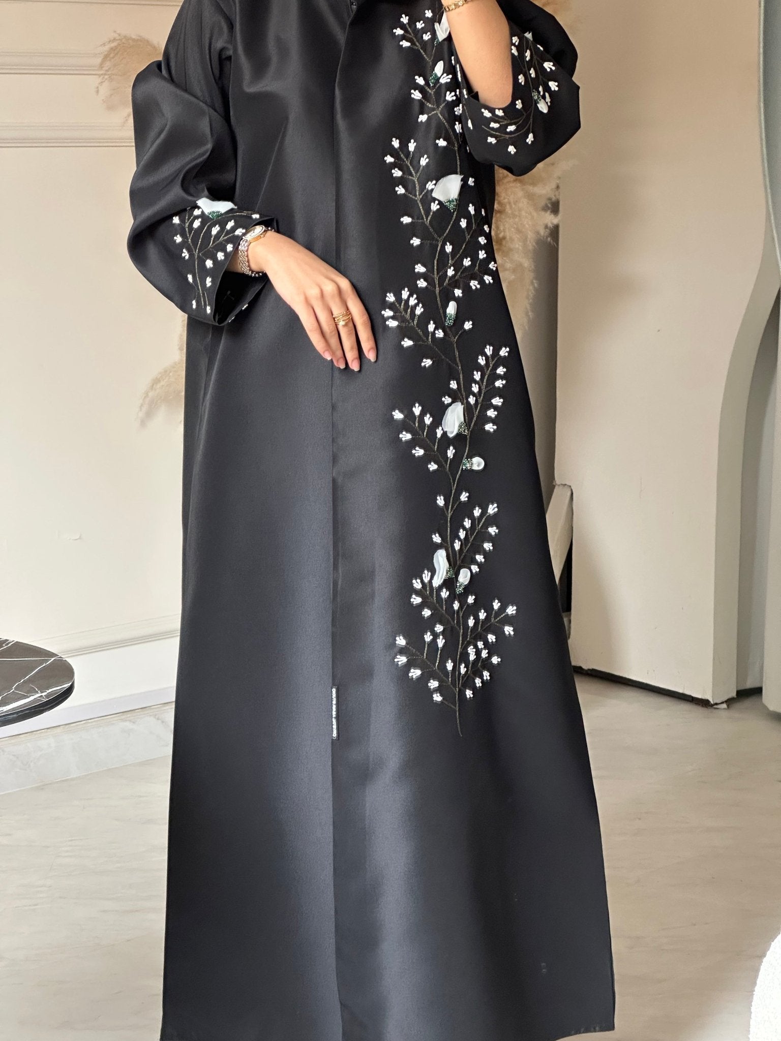 C 0729 Handwork Black Abaya