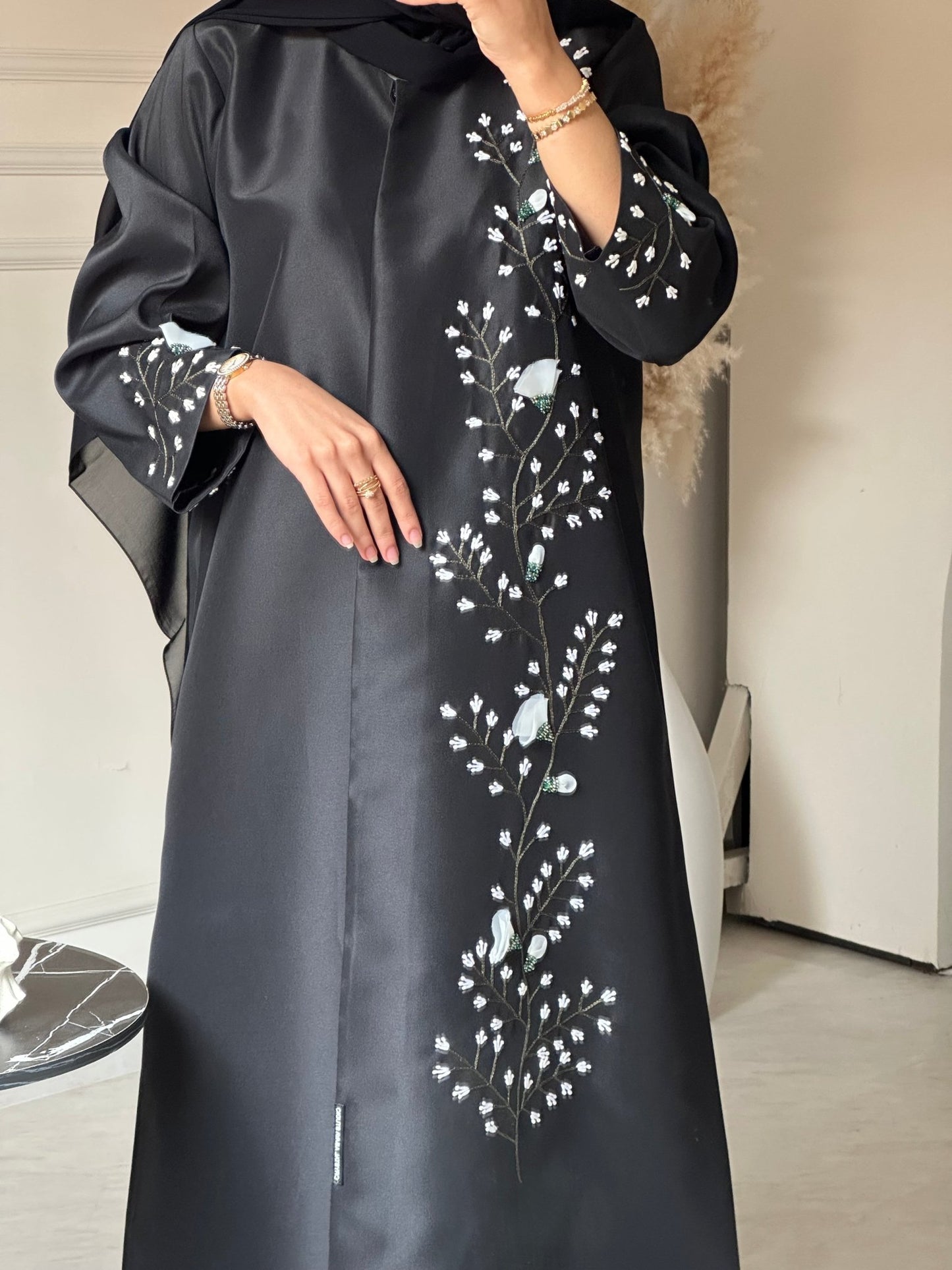 C 0729 Handwork Black Abaya