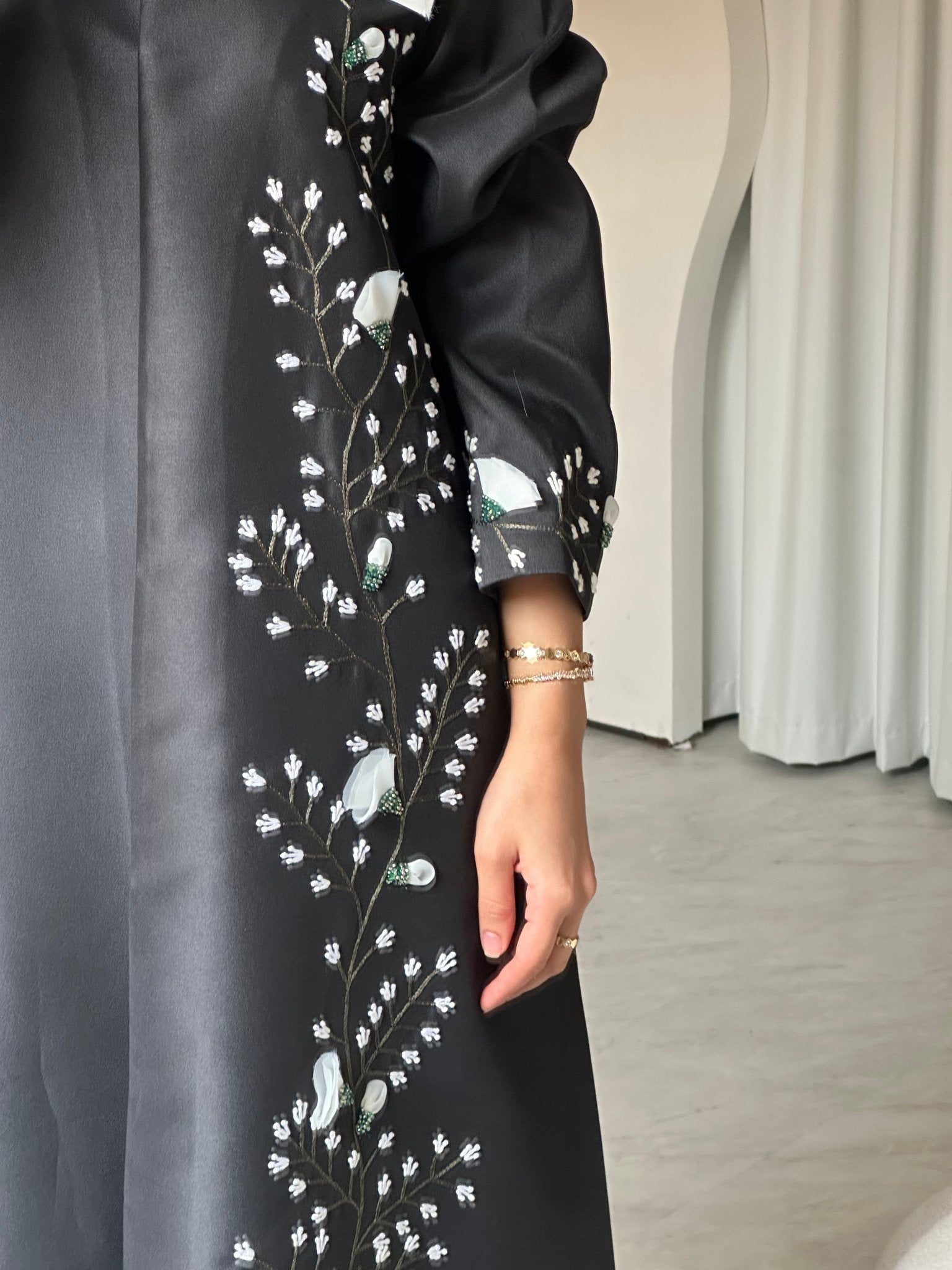 C 0729 Handwork Black Abaya