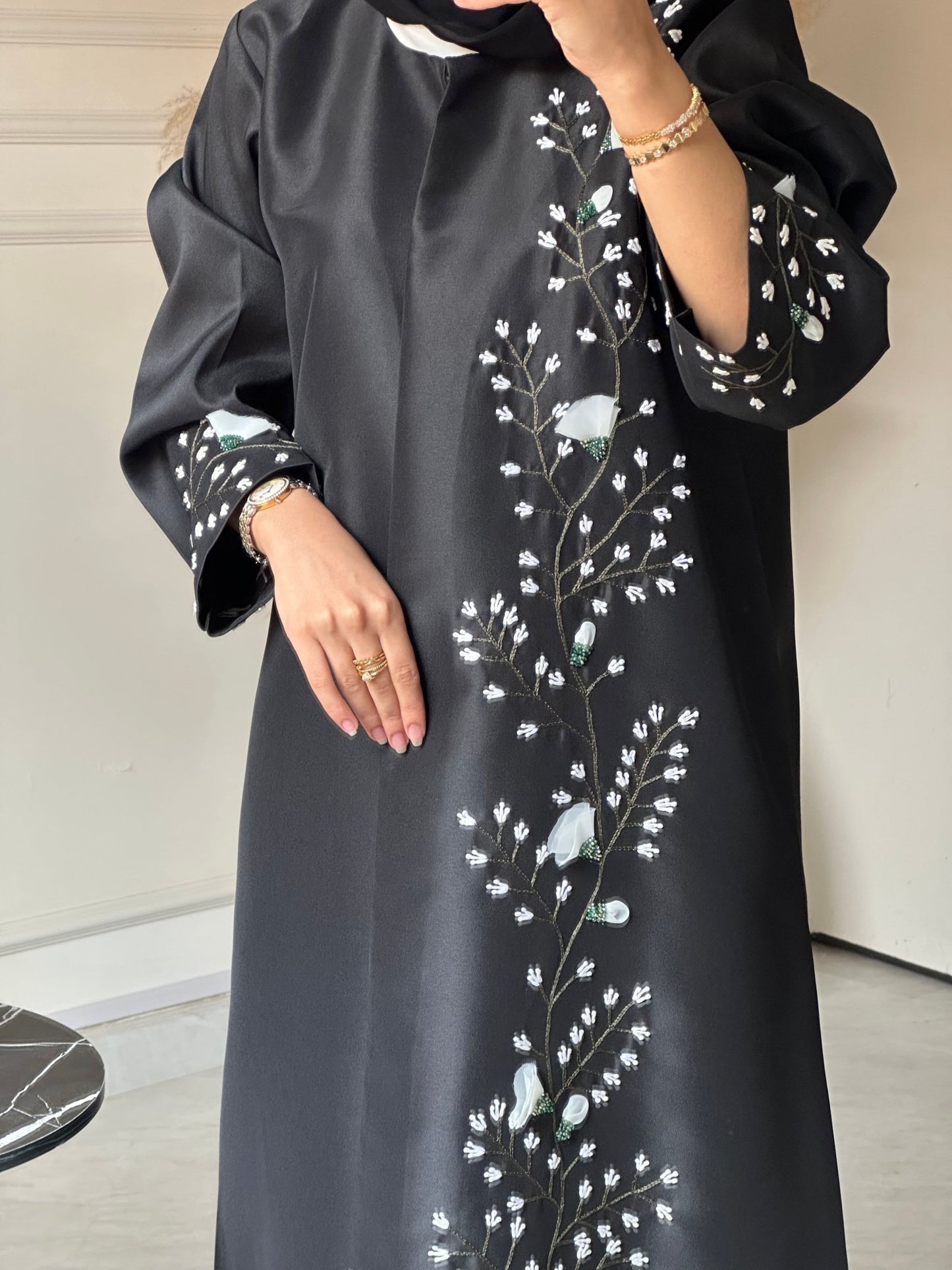 C 0729 Handwork Black Abaya